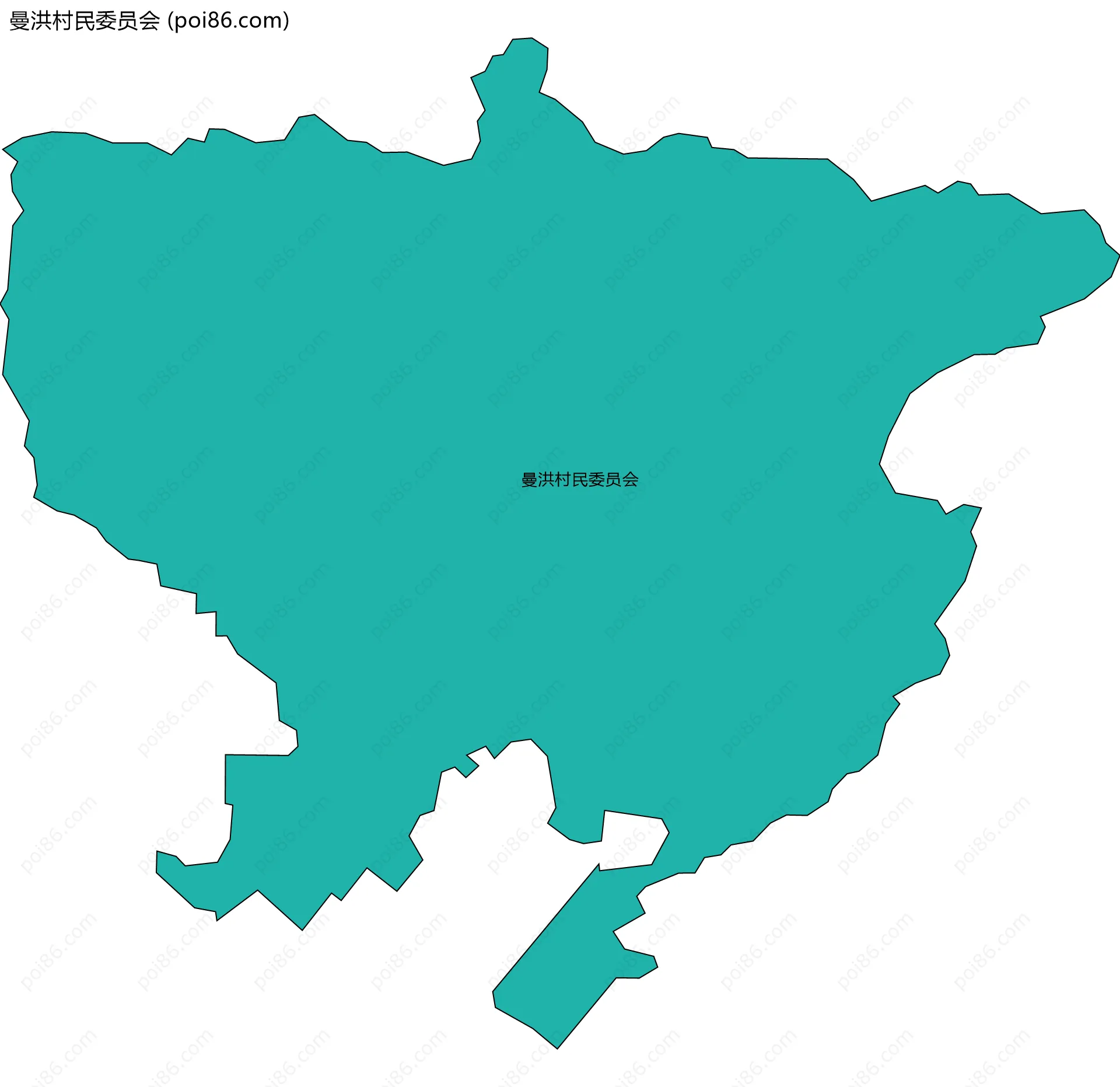 曼洪村民委员会边界地图