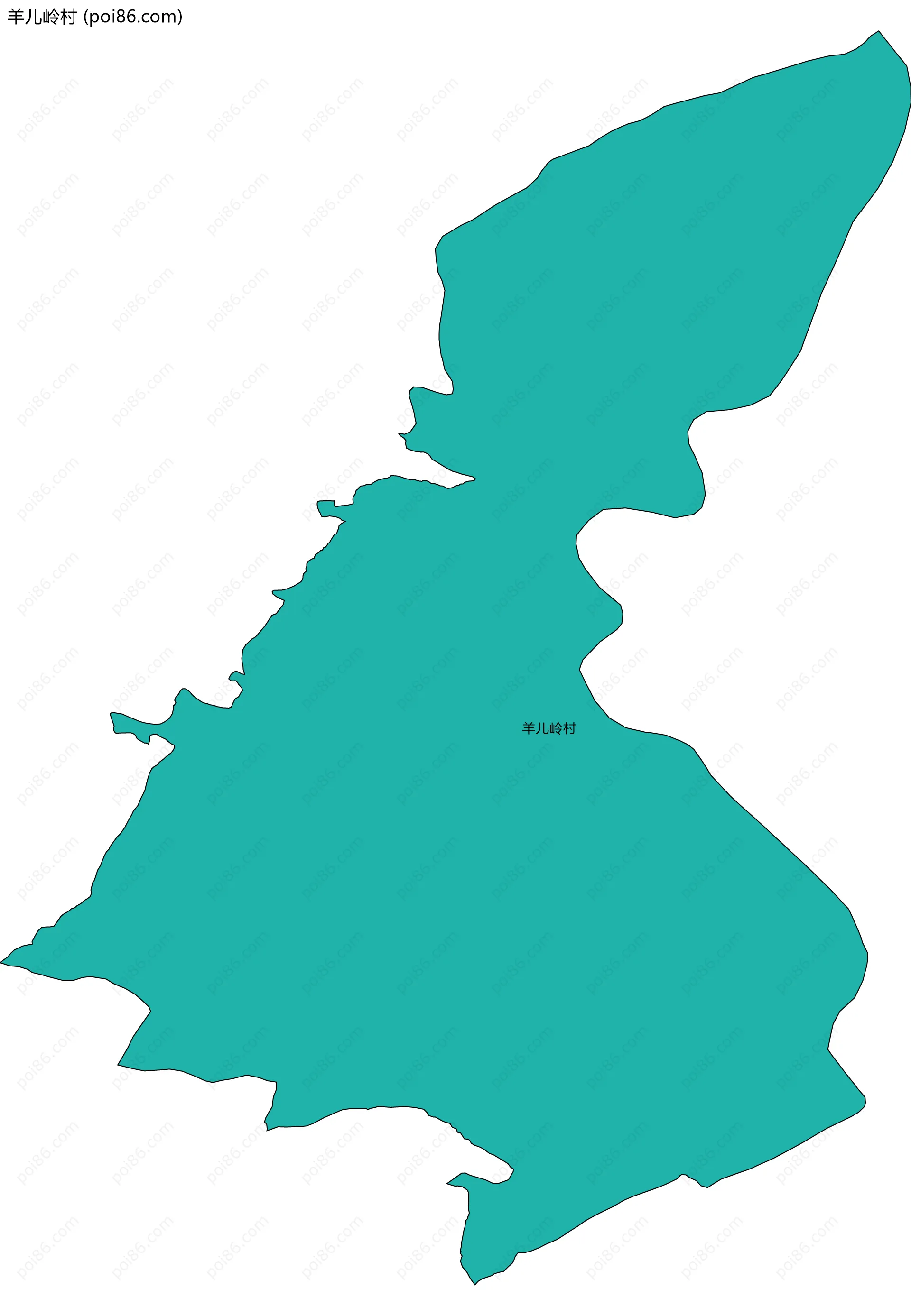 羊儿岭村边界地图