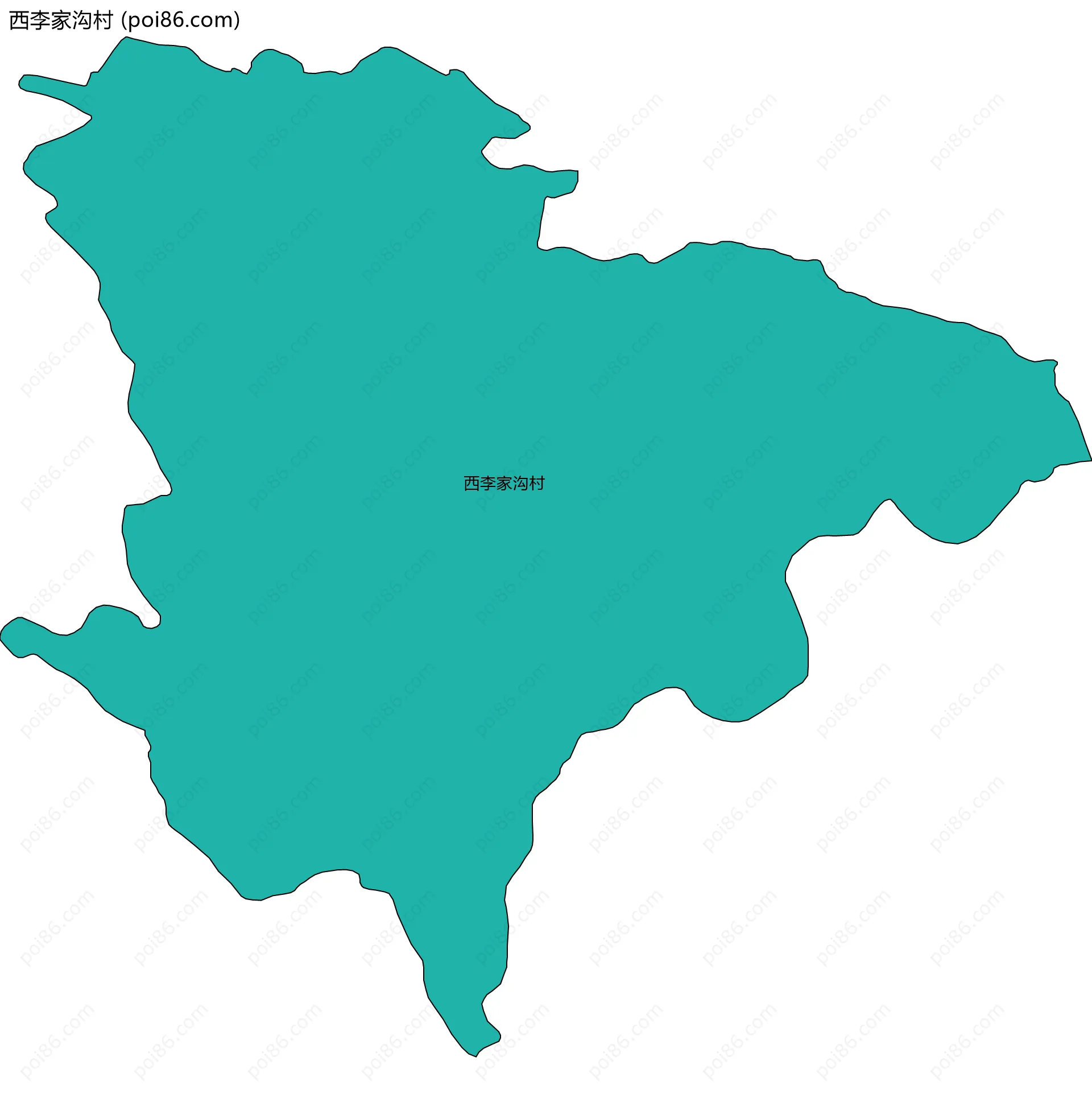 西李家沟村边界地图