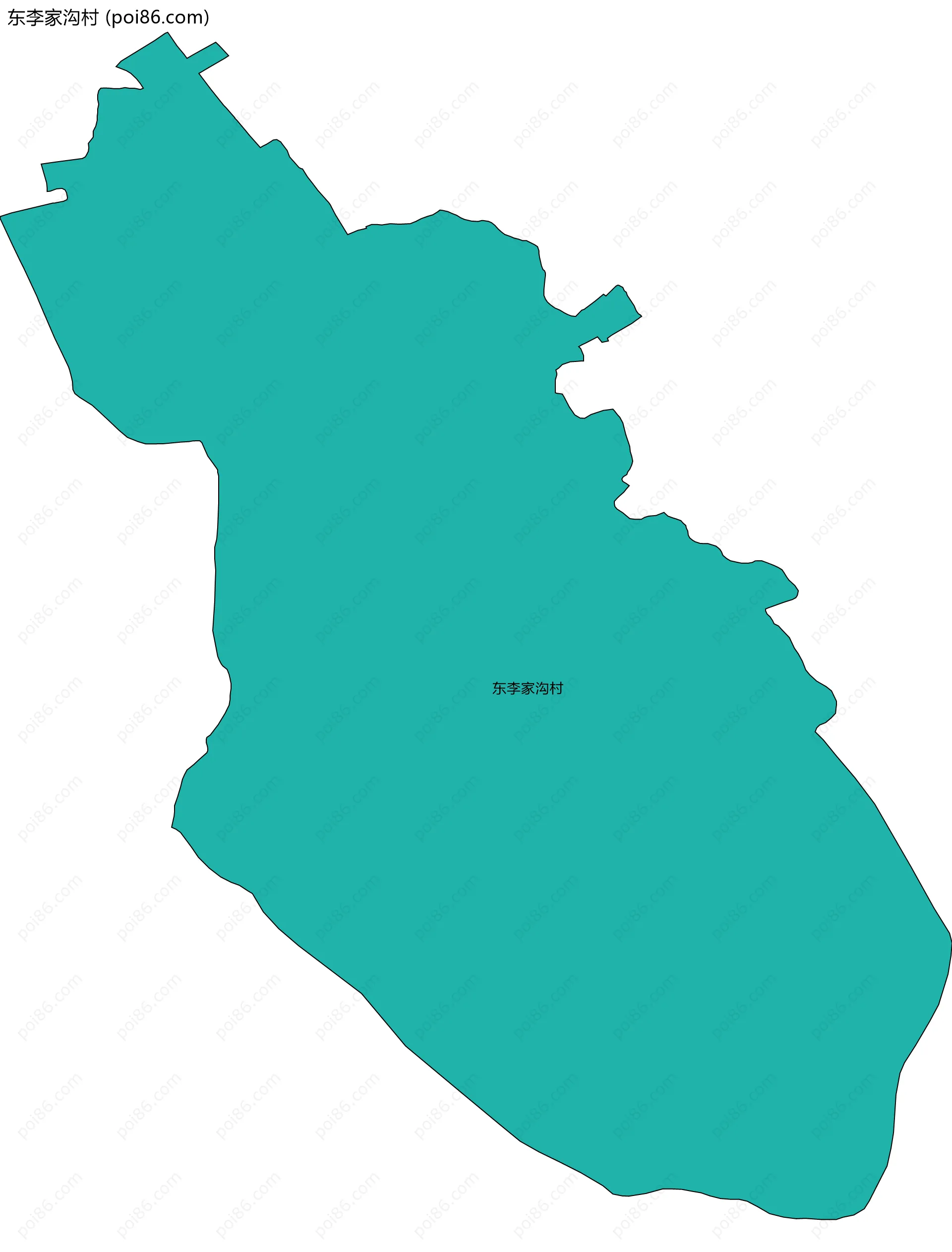 东李家沟村边界地图
