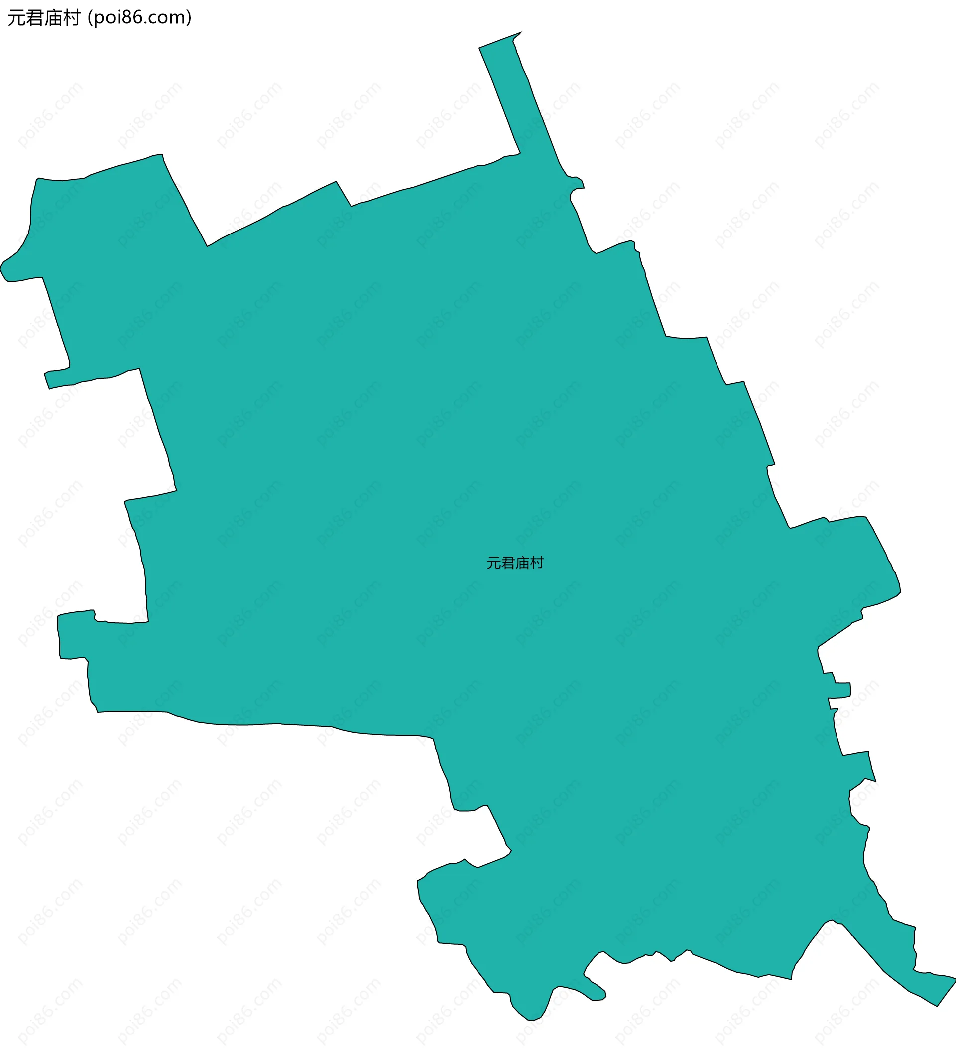 元君庙村边界地图