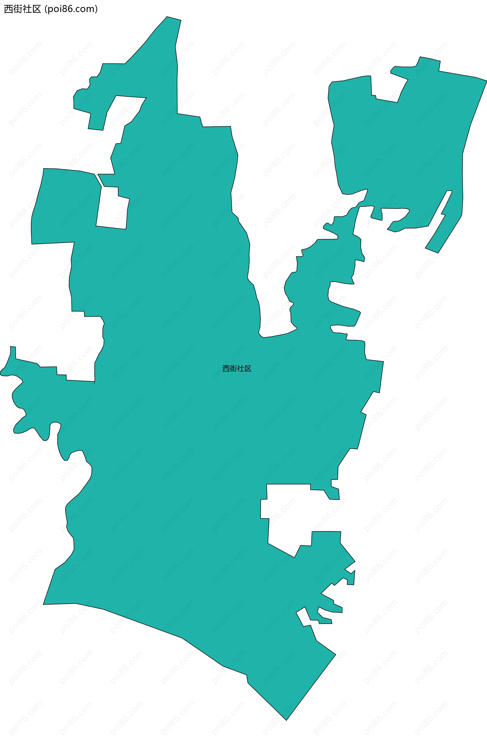 西街社区边界地图