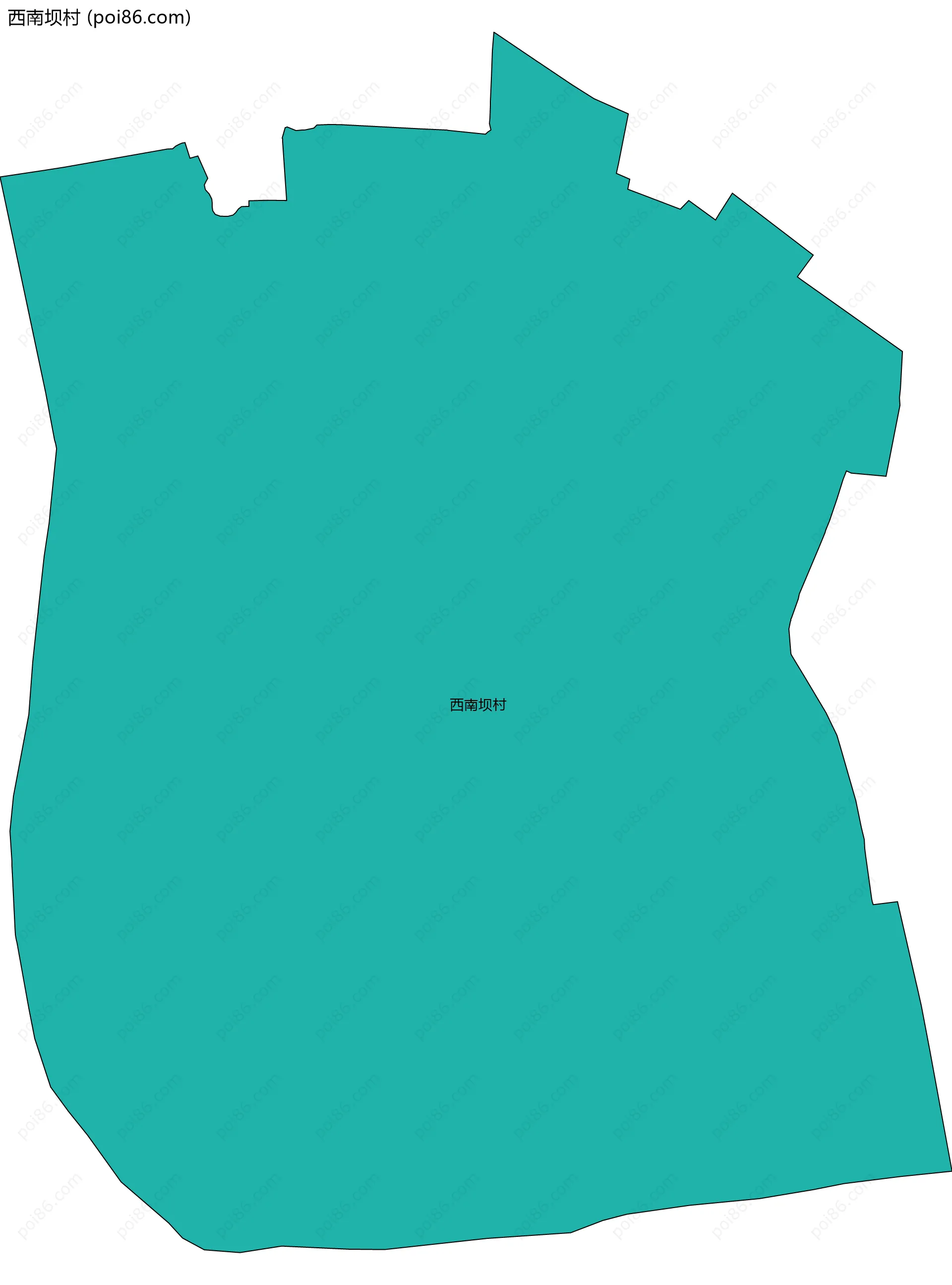 西南坝村边界地图