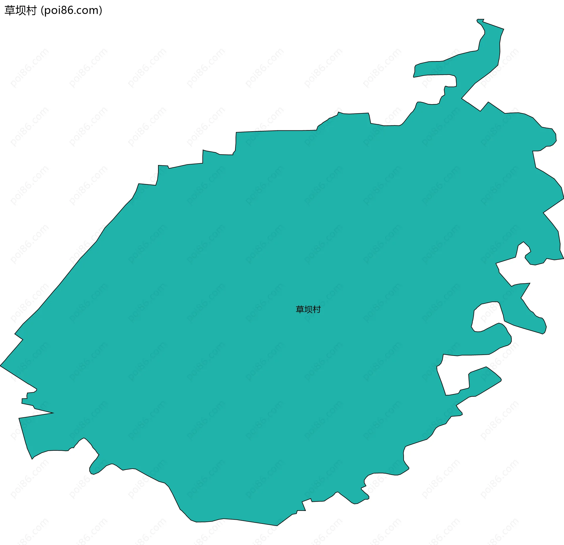 草坝村边界地图