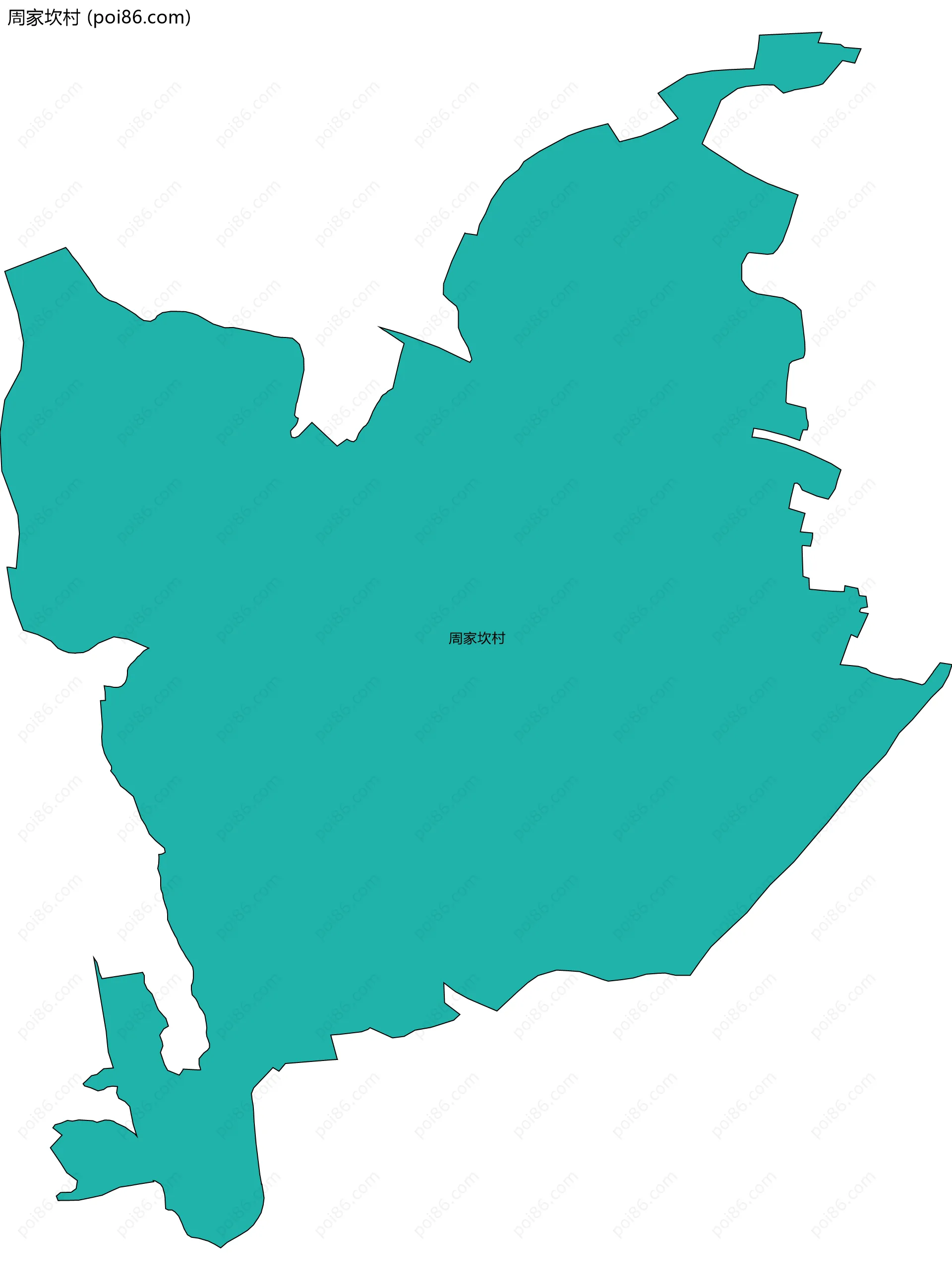 周家坎村边界地图