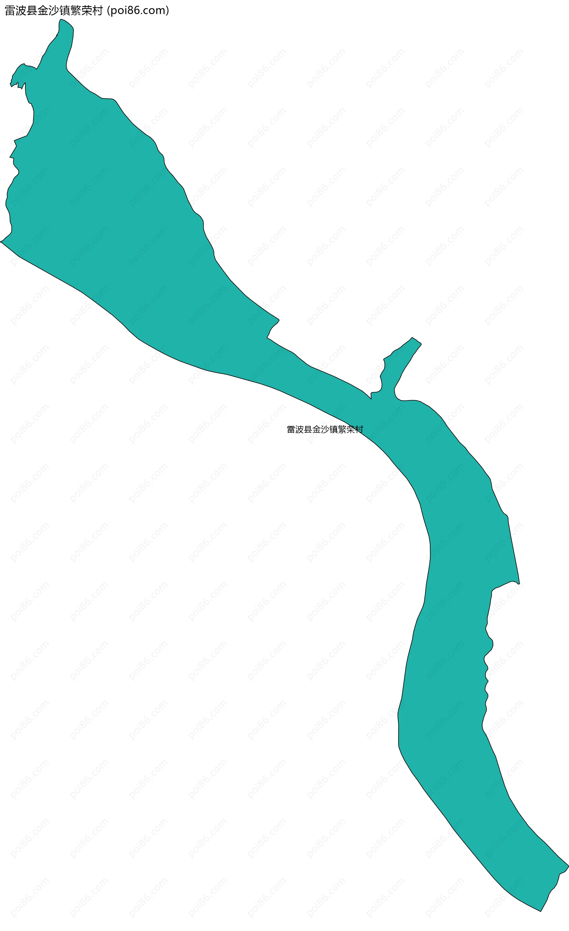 雷波县金沙镇繁荣村边界地图