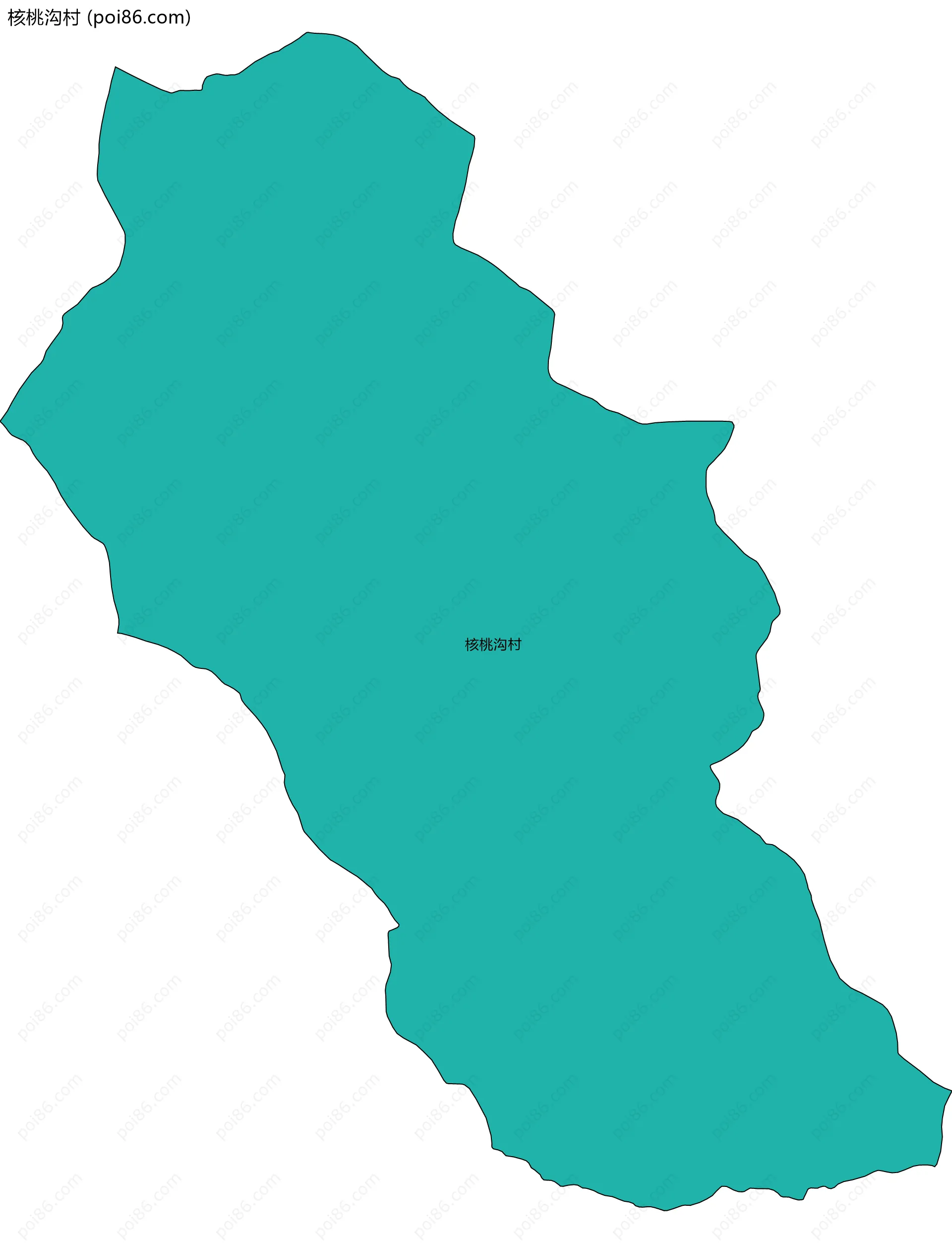 核桃沟村边界地图