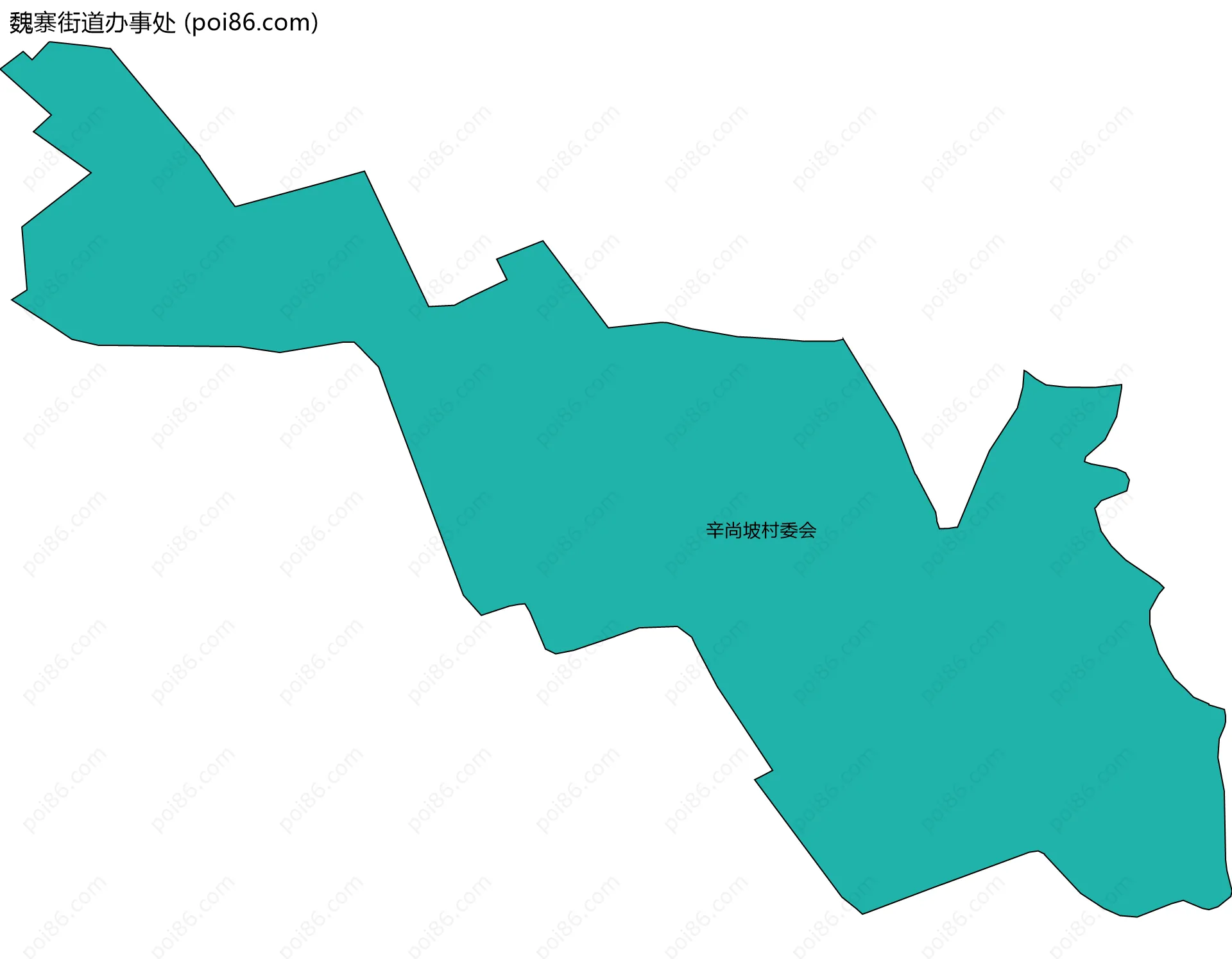 魏寨街道办事处边界地图(五级行政区划)