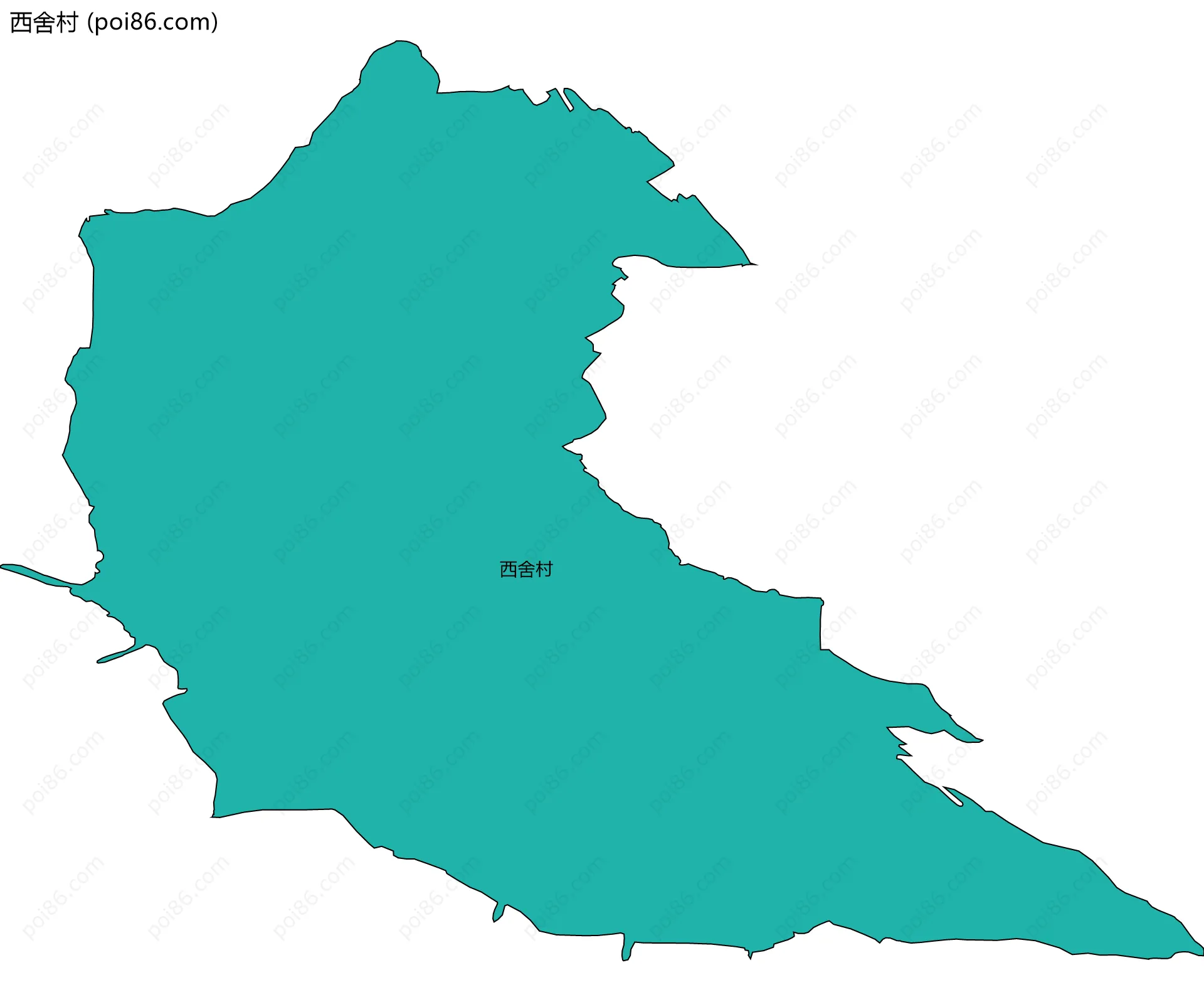 西舍村边界地图