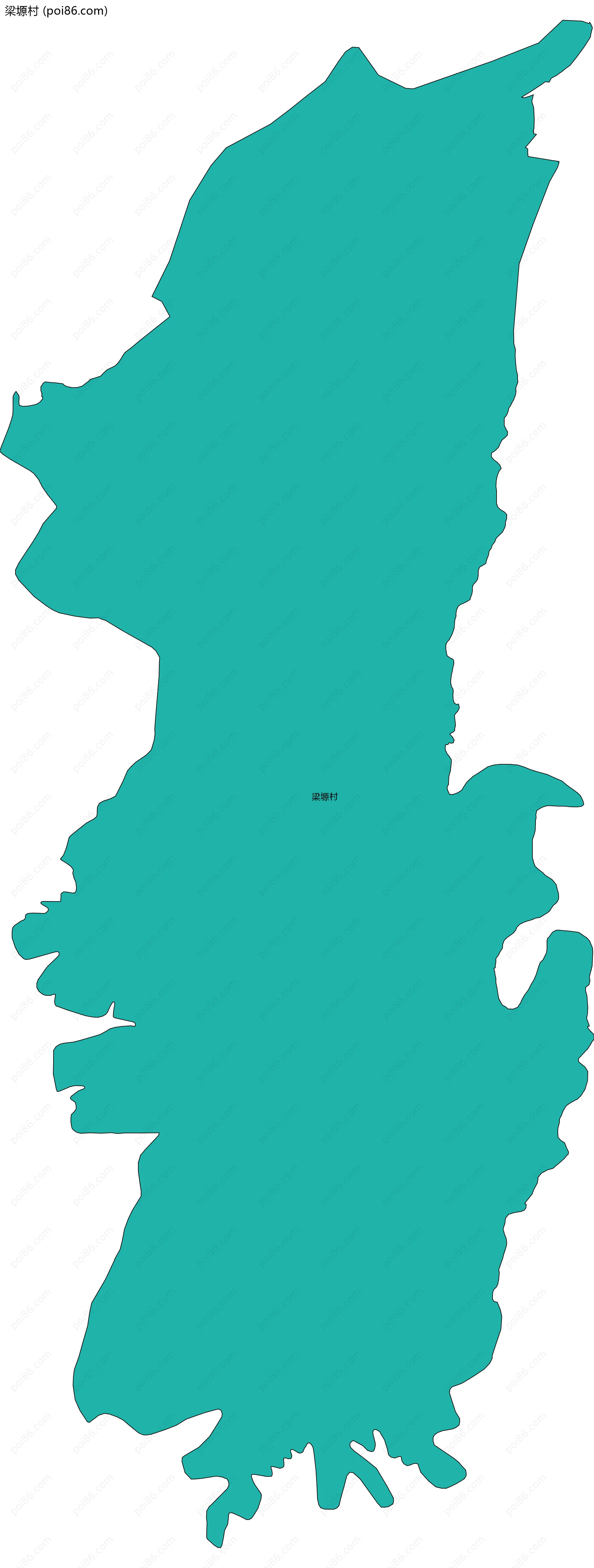 梁塬村边界地图