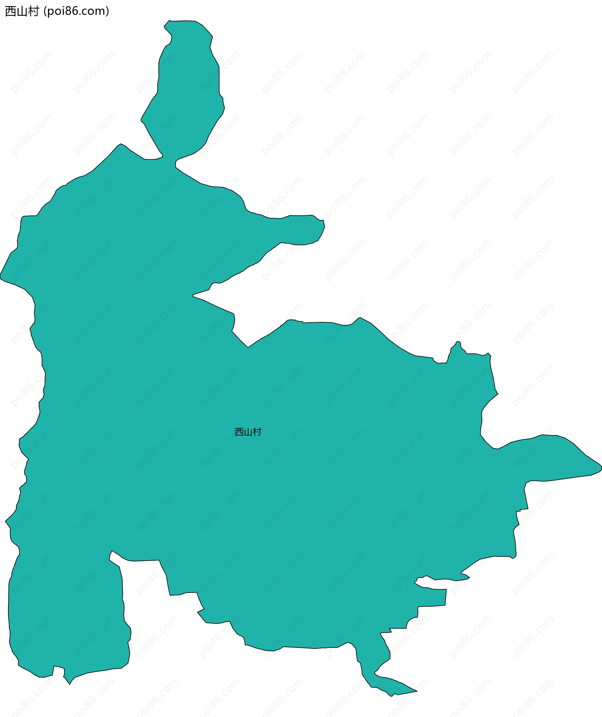 西山村边界地图