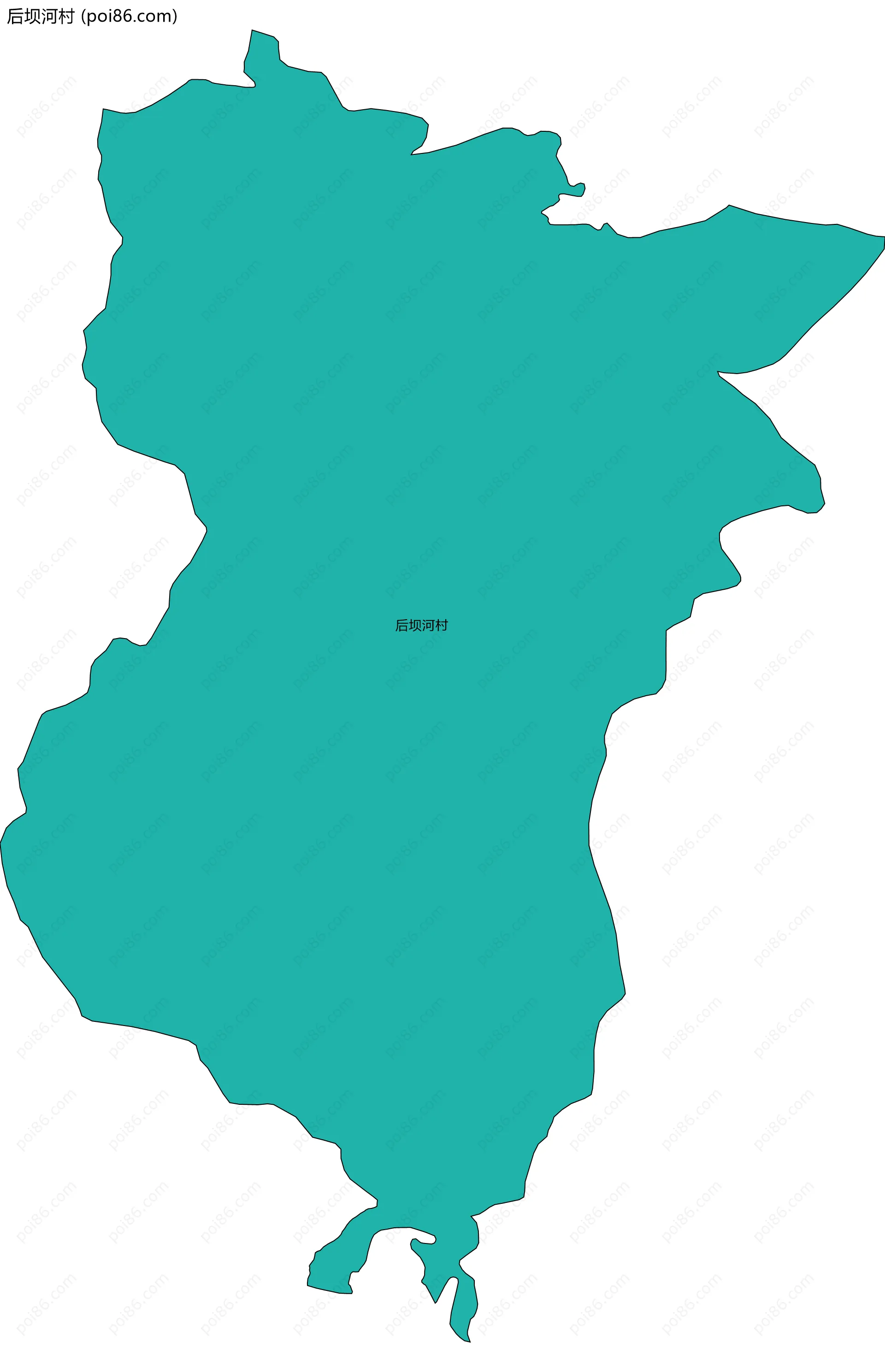 后坝河村边界地图