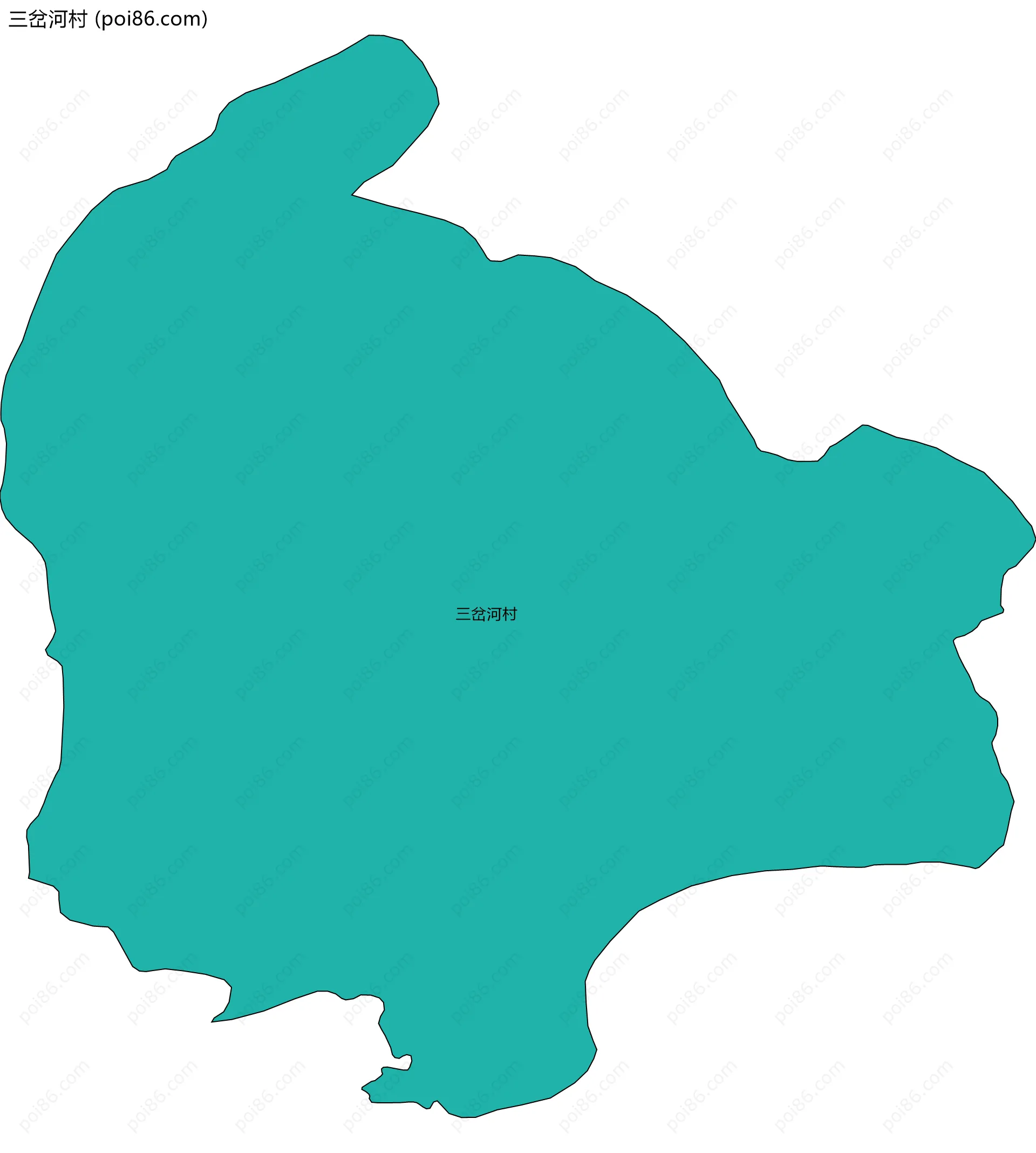 三岔河村边界地图