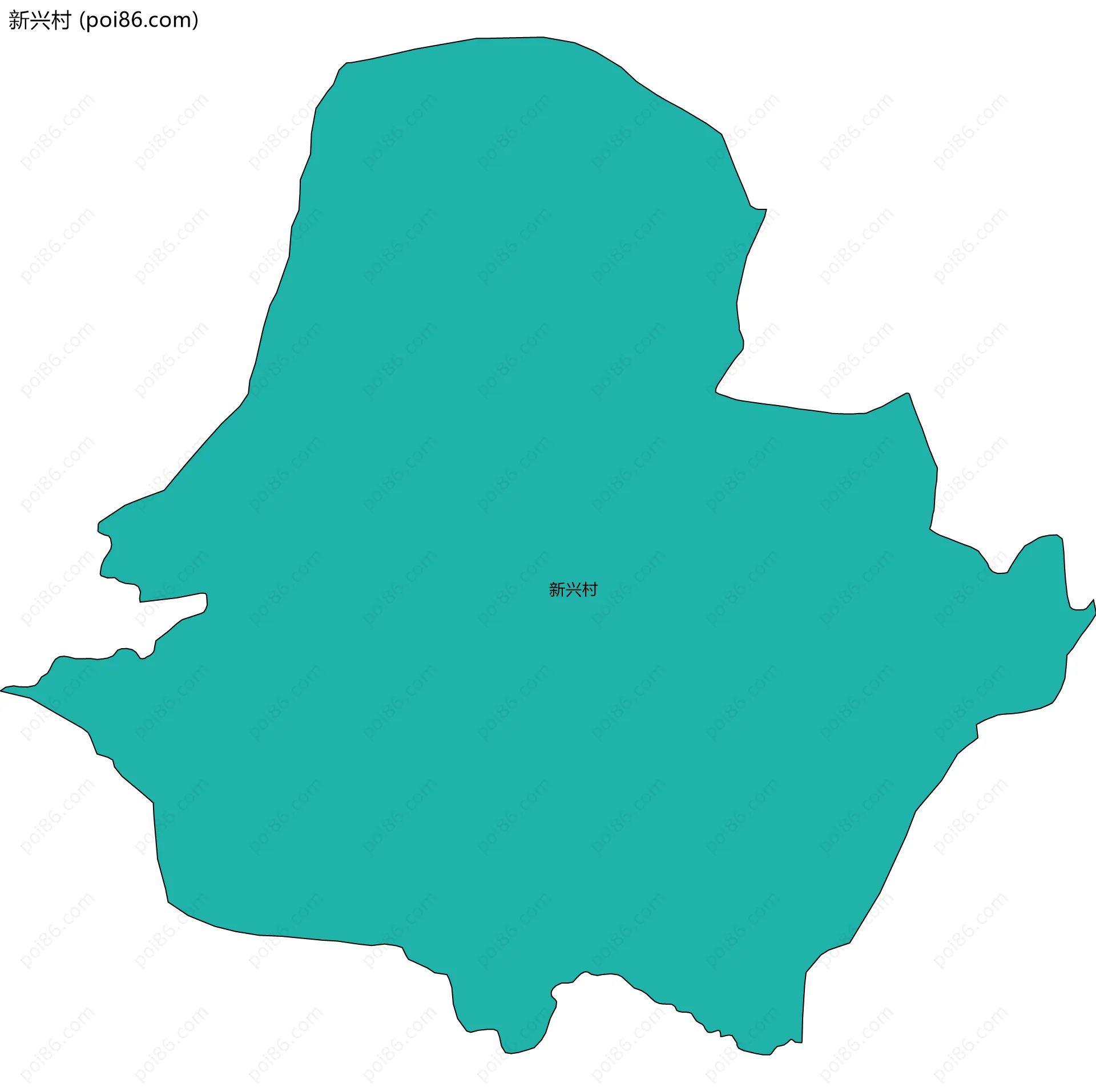 新兴村边界地图