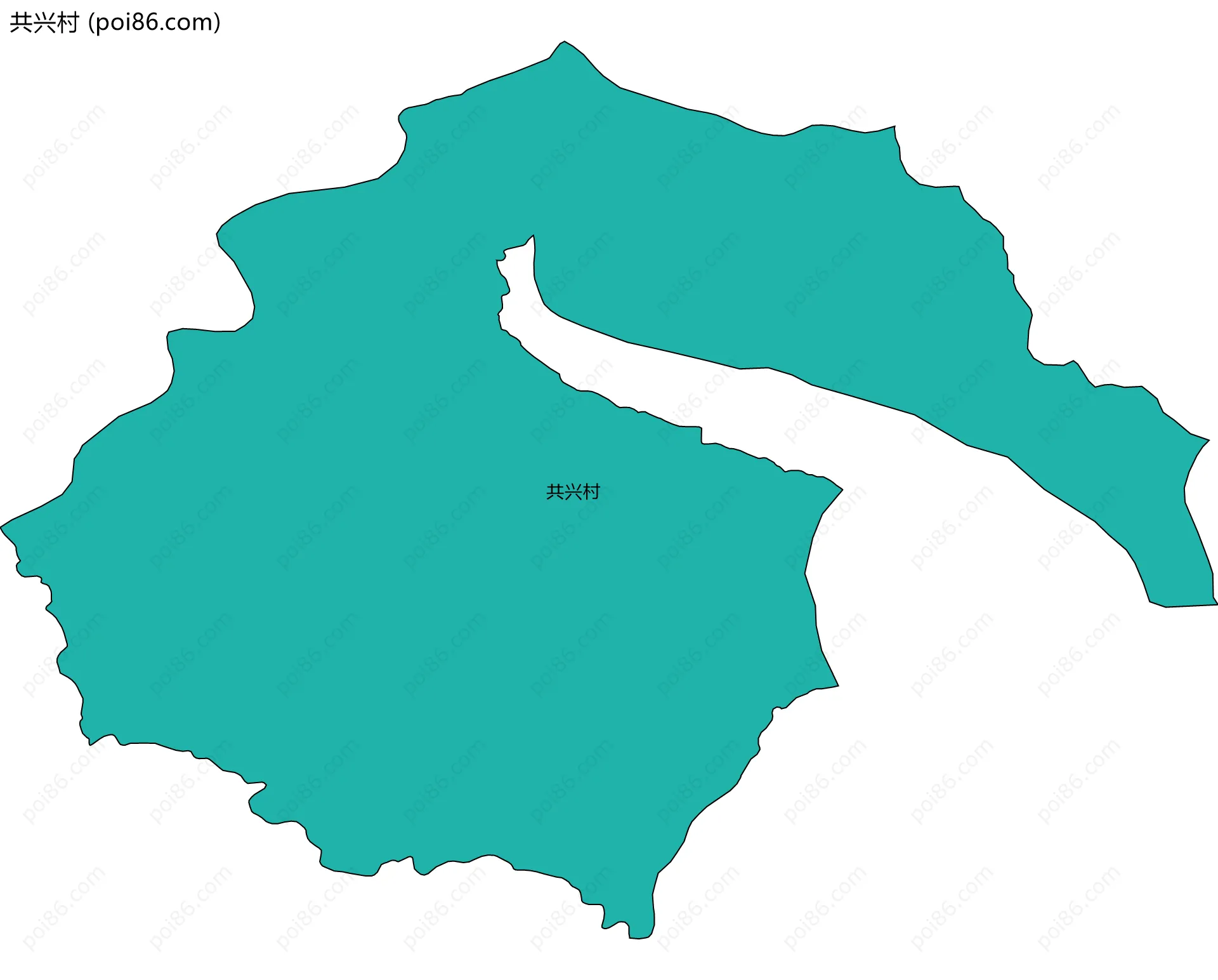 共兴村边界地图