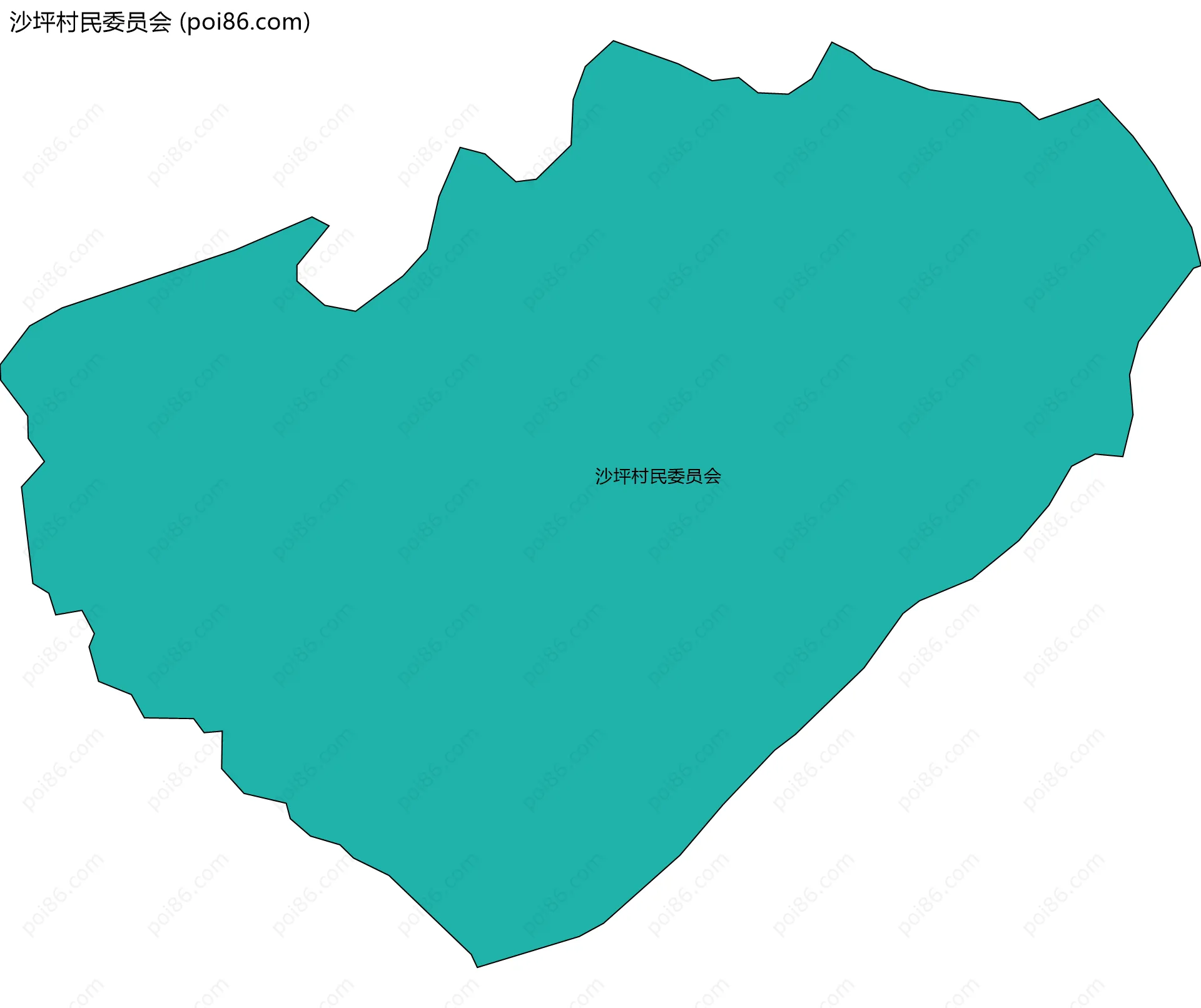 沙坪村民委员会边界地图