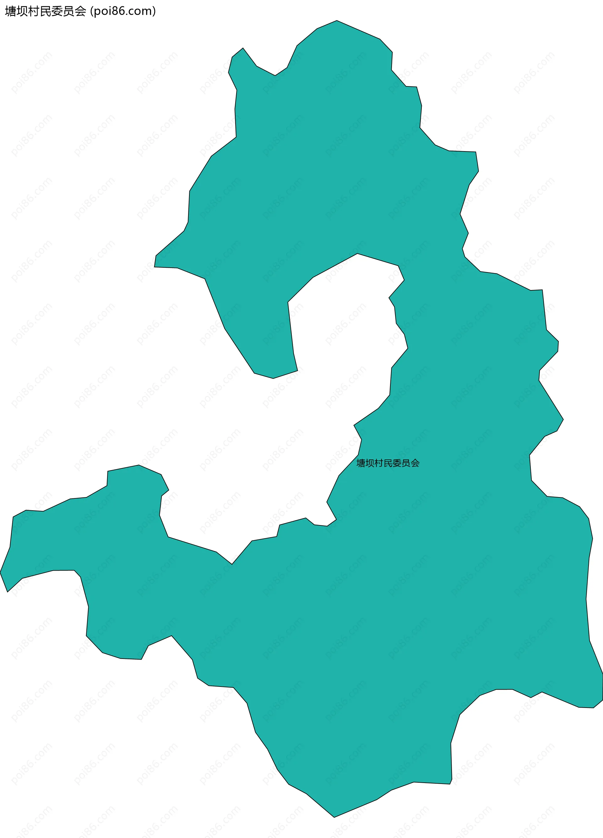 塘坝村民委员会边界地图