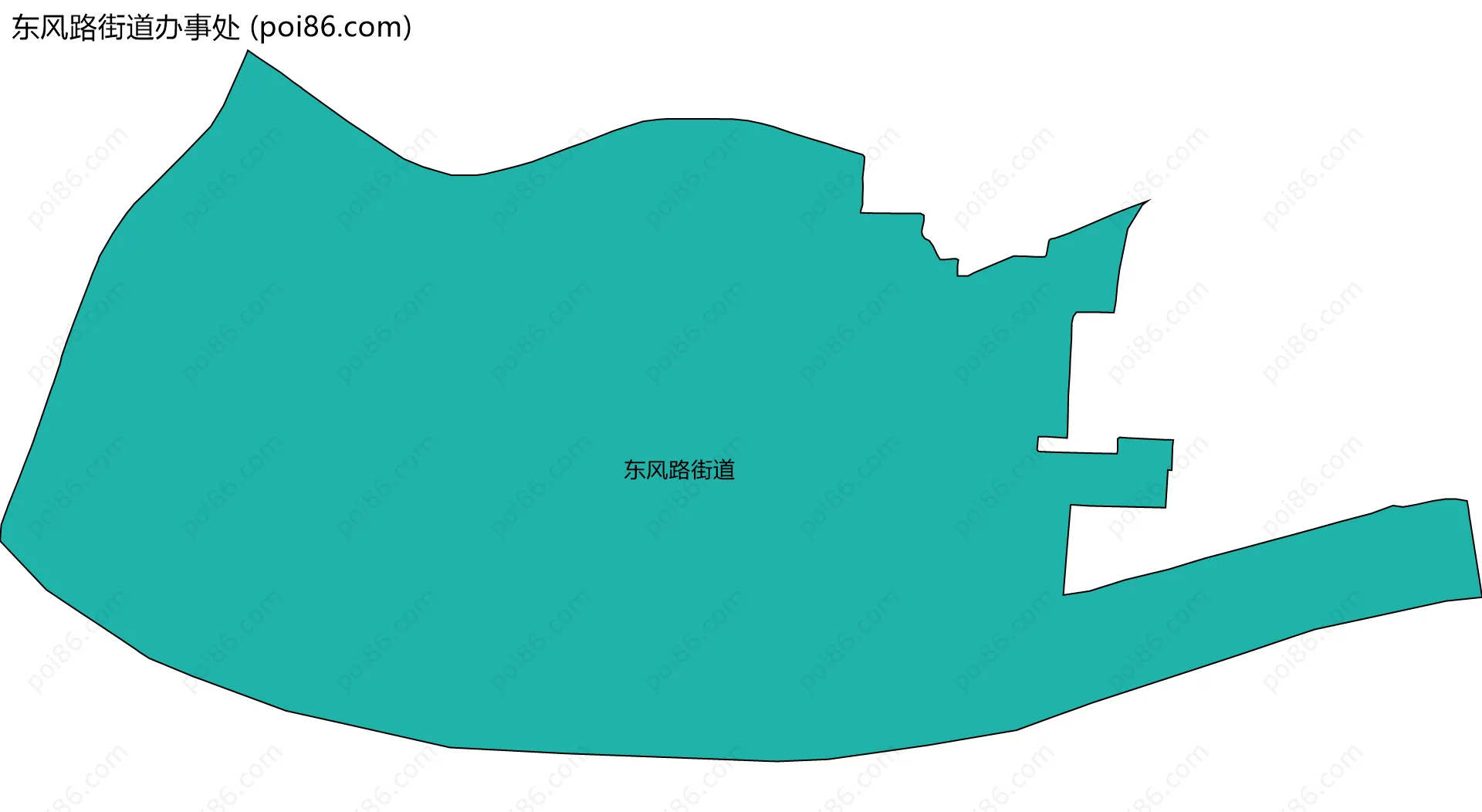 东风路街道办事处边界地图(五级行政区划)