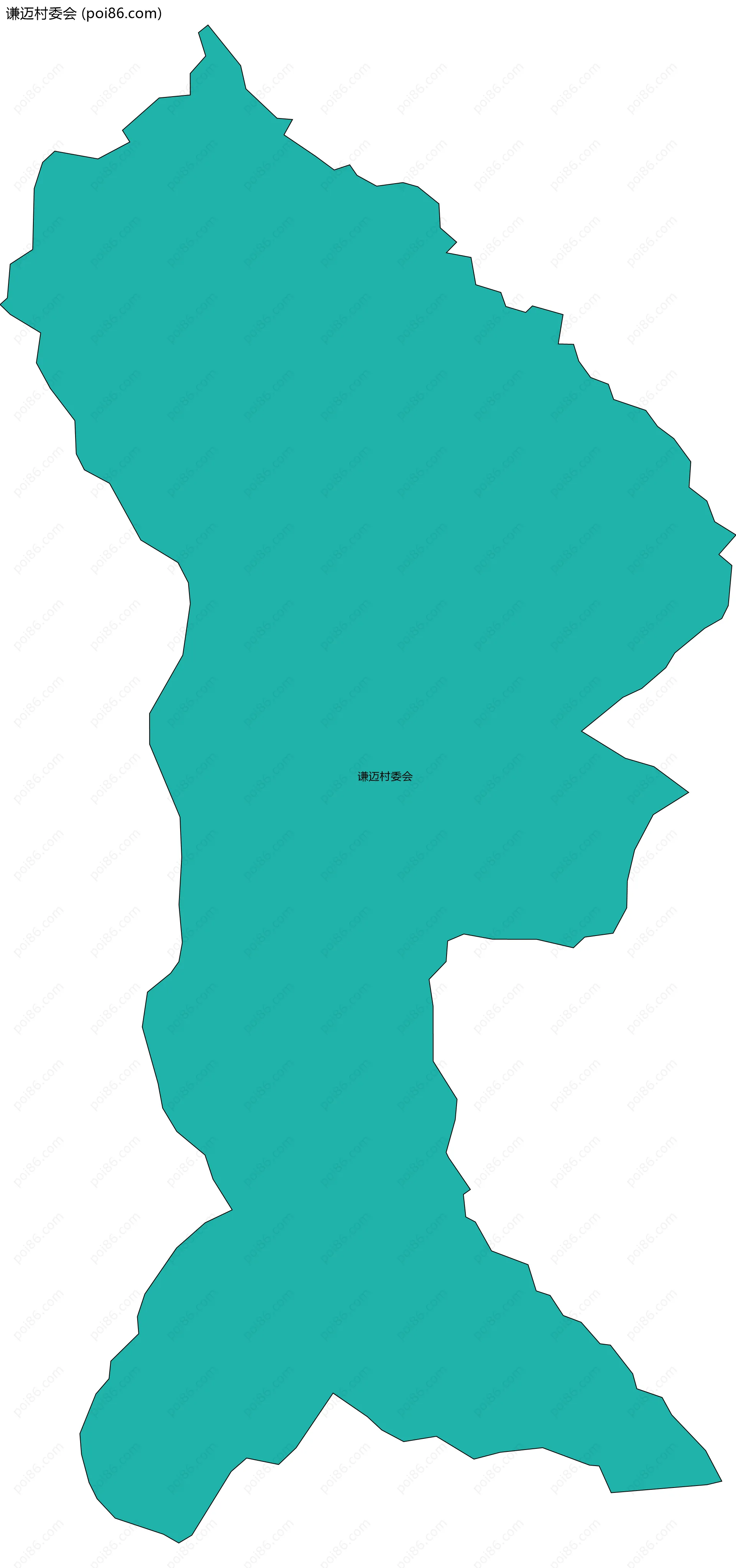 谦迈村委会边界地图