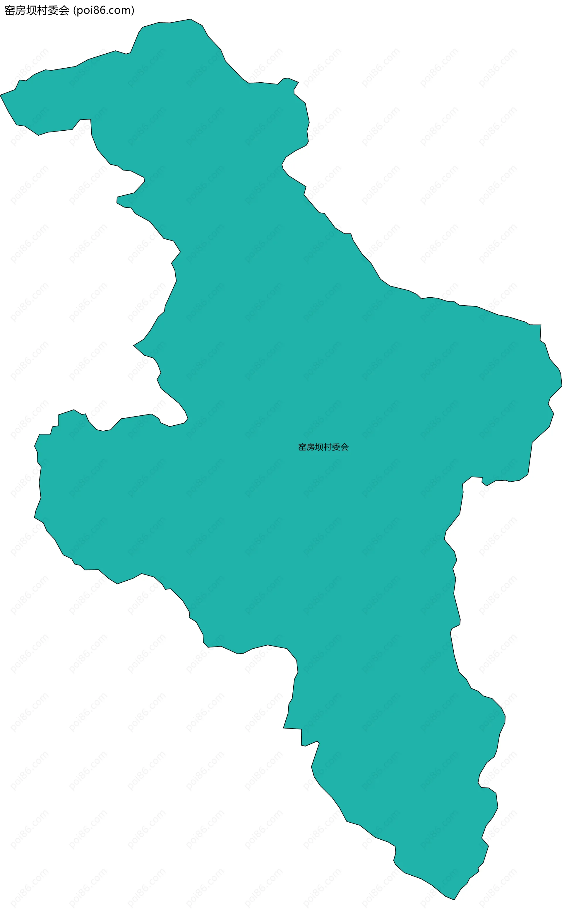 窑房坝村委会边界地图