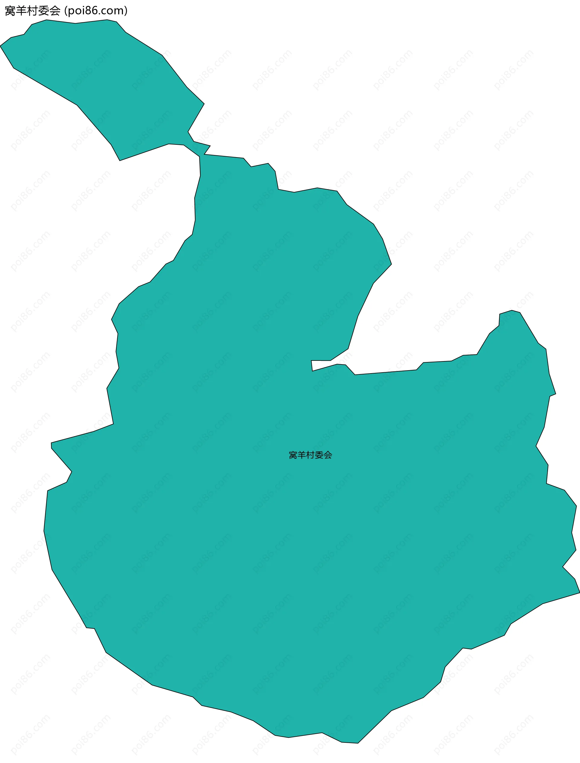 窝羊村委会边界地图