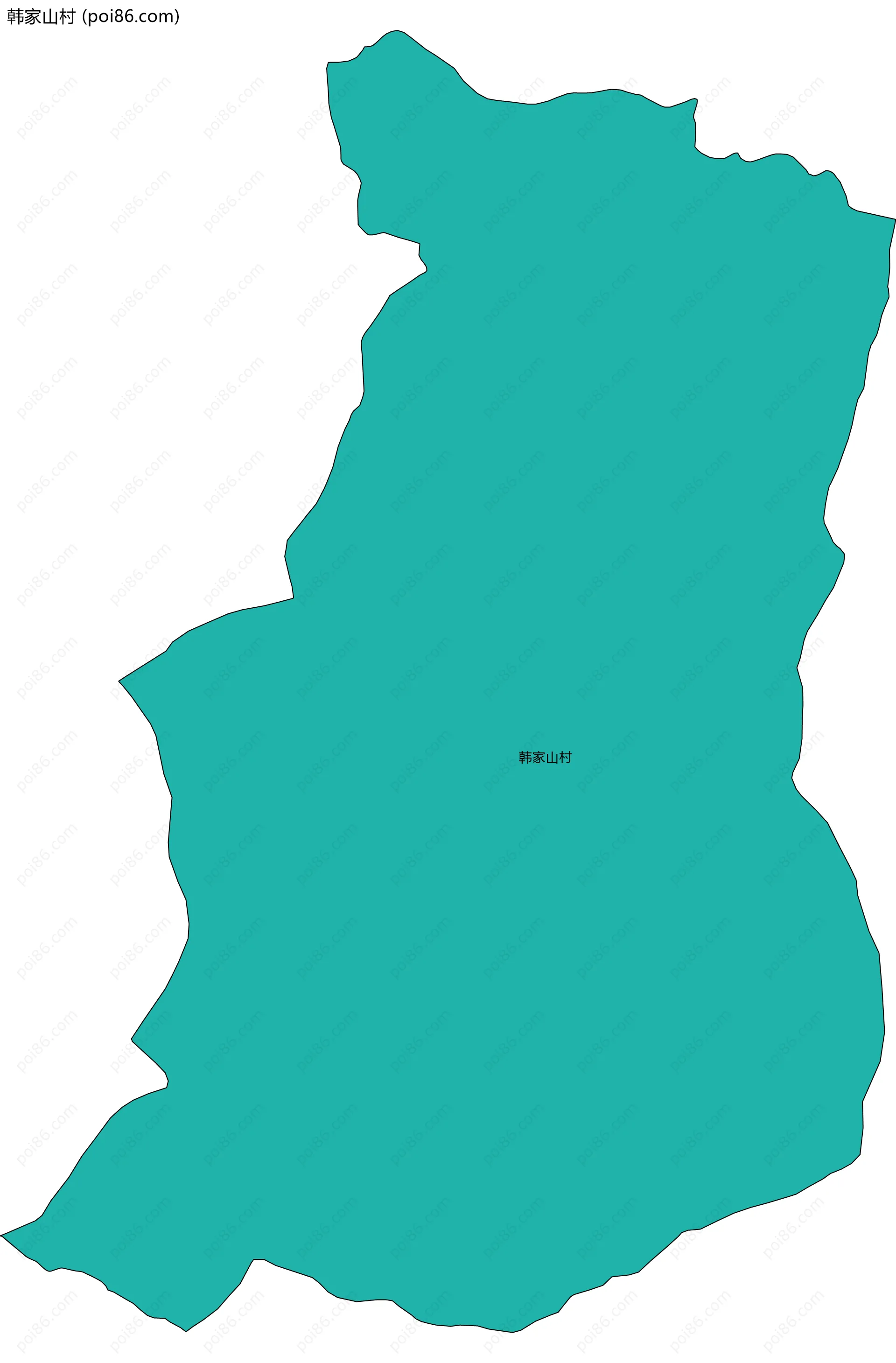 韩家山村边界地图