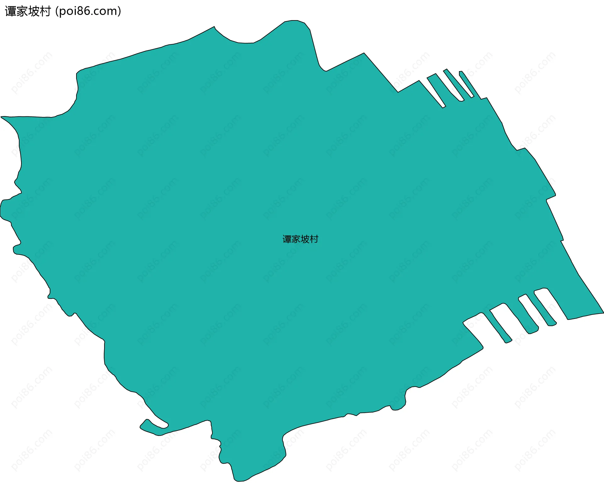 谭家坡村边界地图