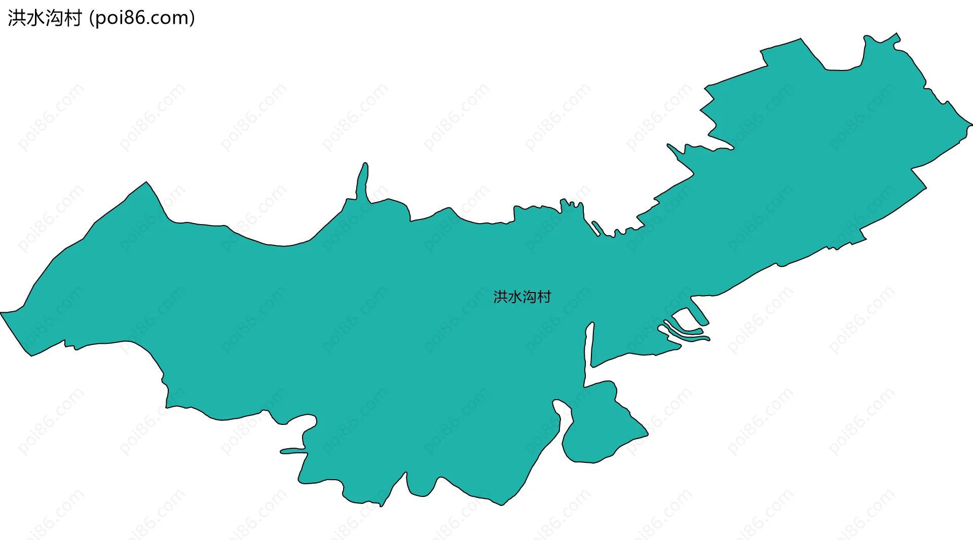 洪水沟村边界地图