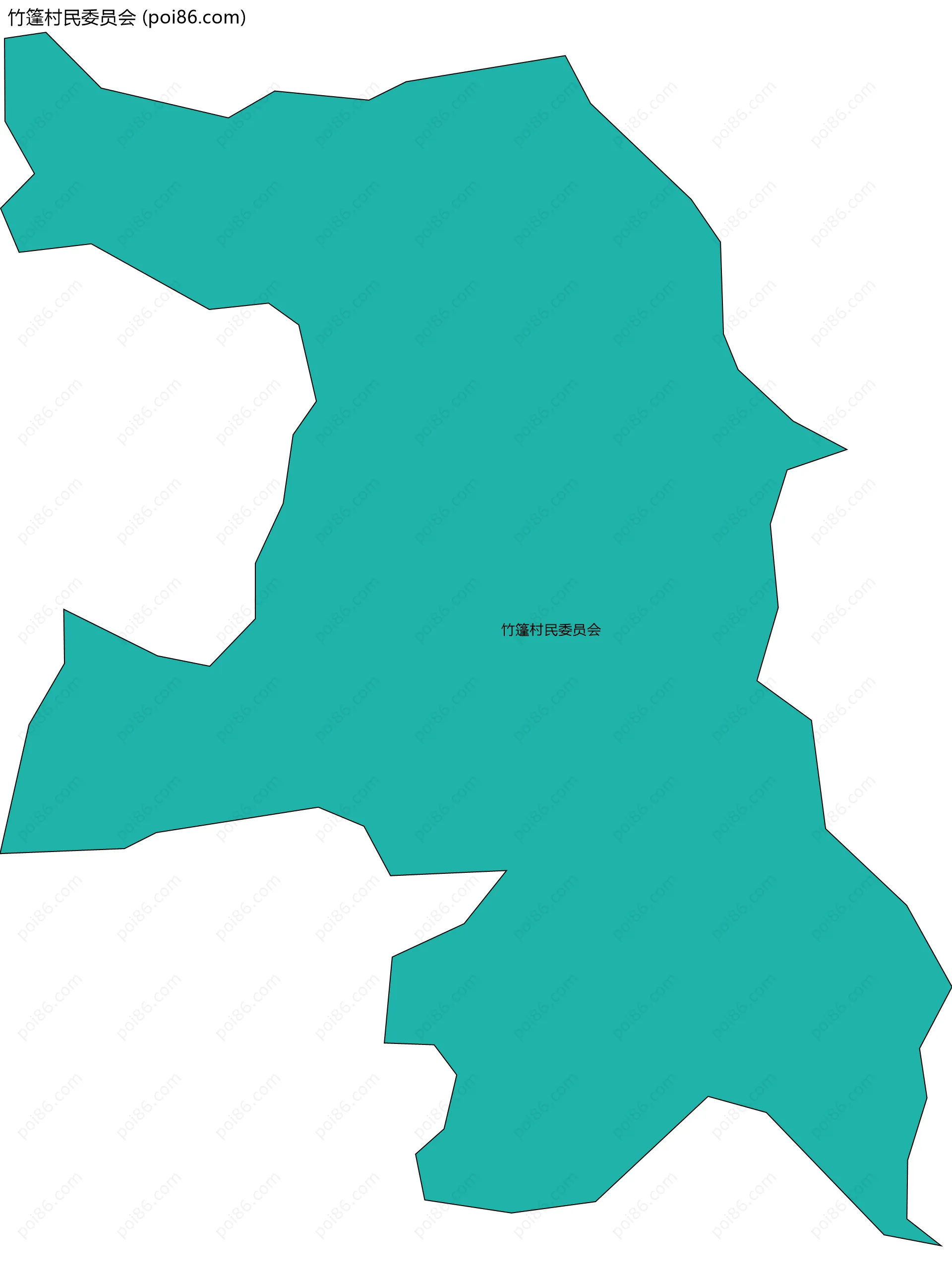 竹篷村民委员会边界地图