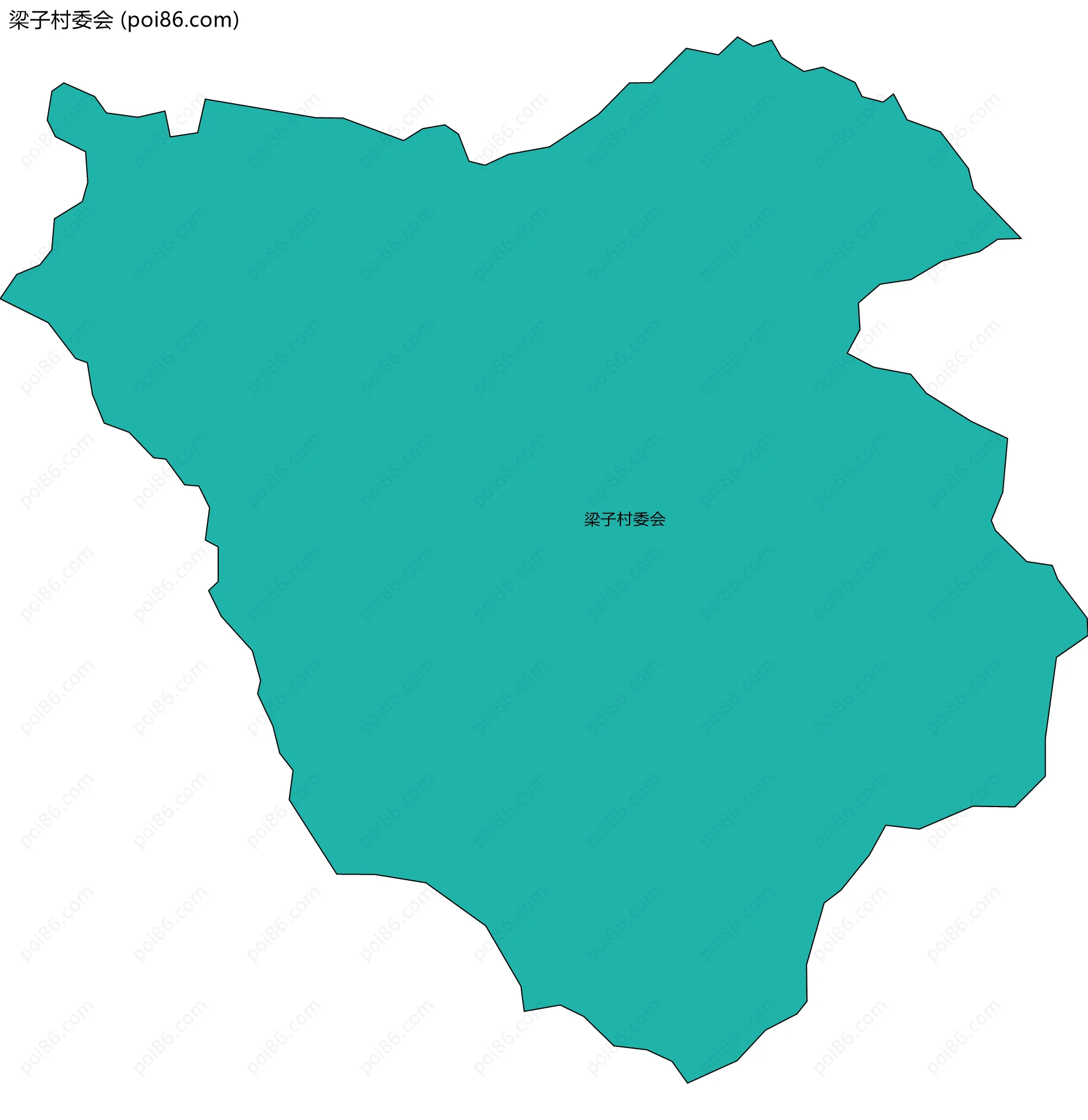 梁子村委会边界地图