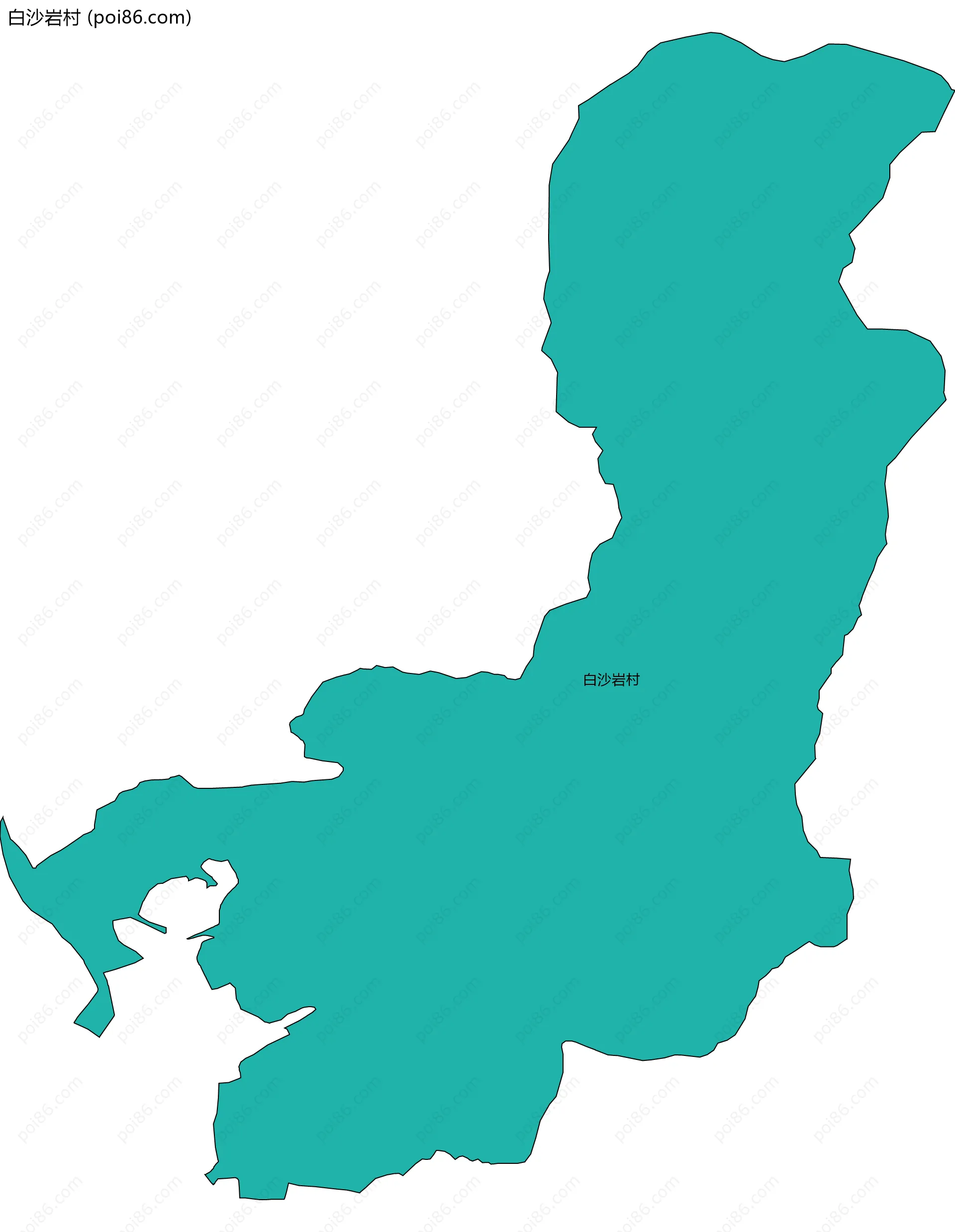 白沙岩村边界地图