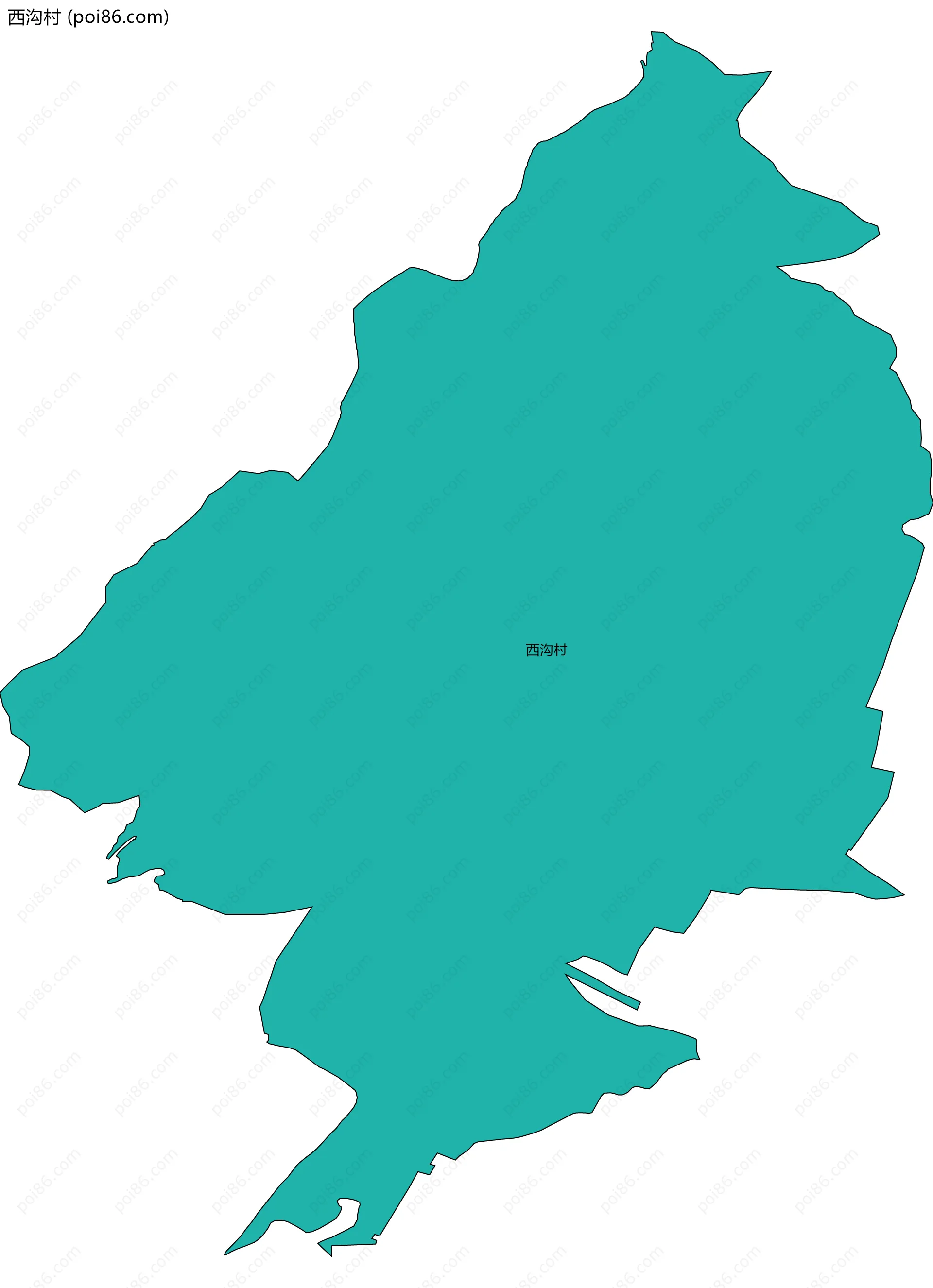 西沟村边界地图