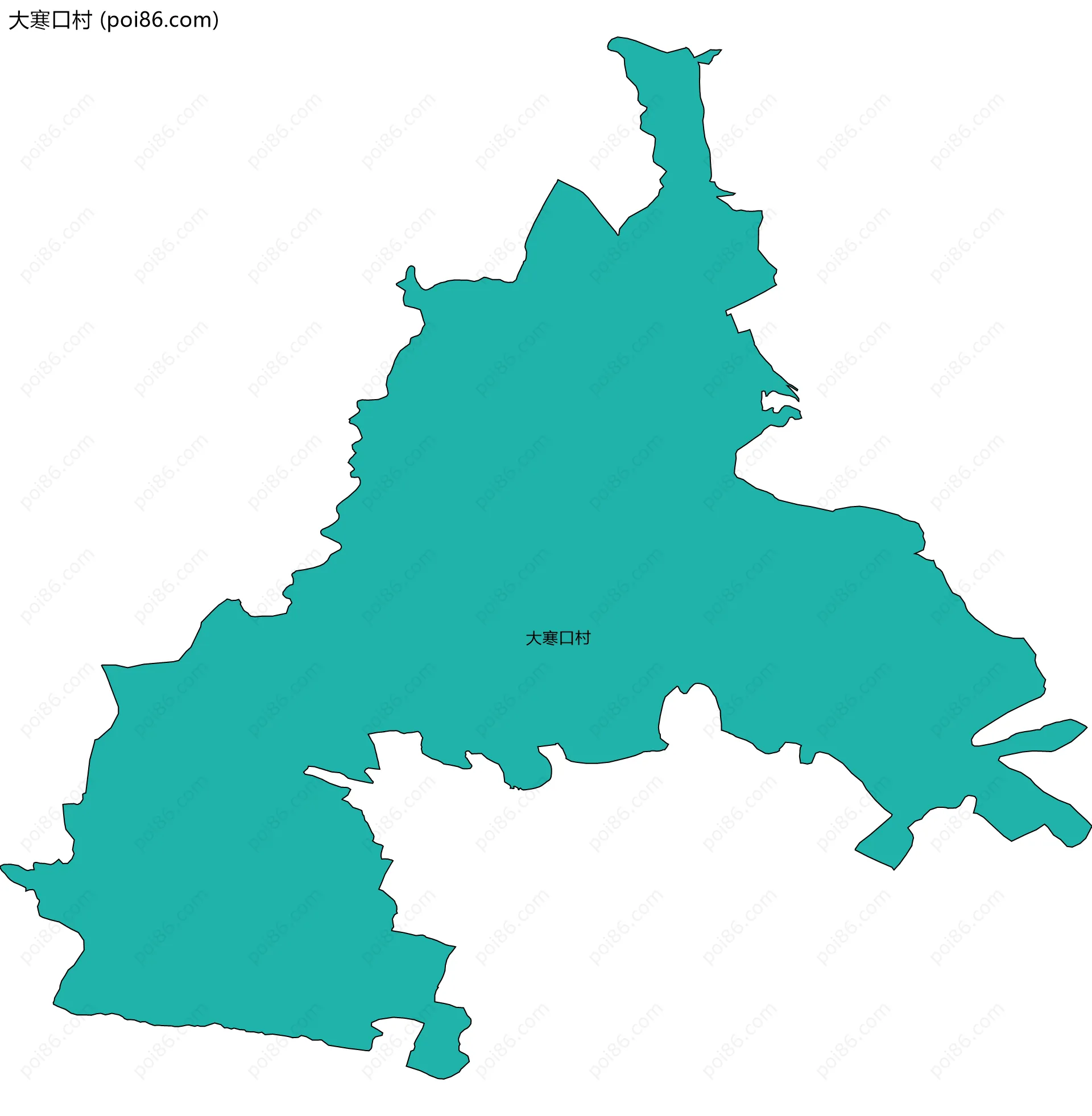 大寒口村边界地图