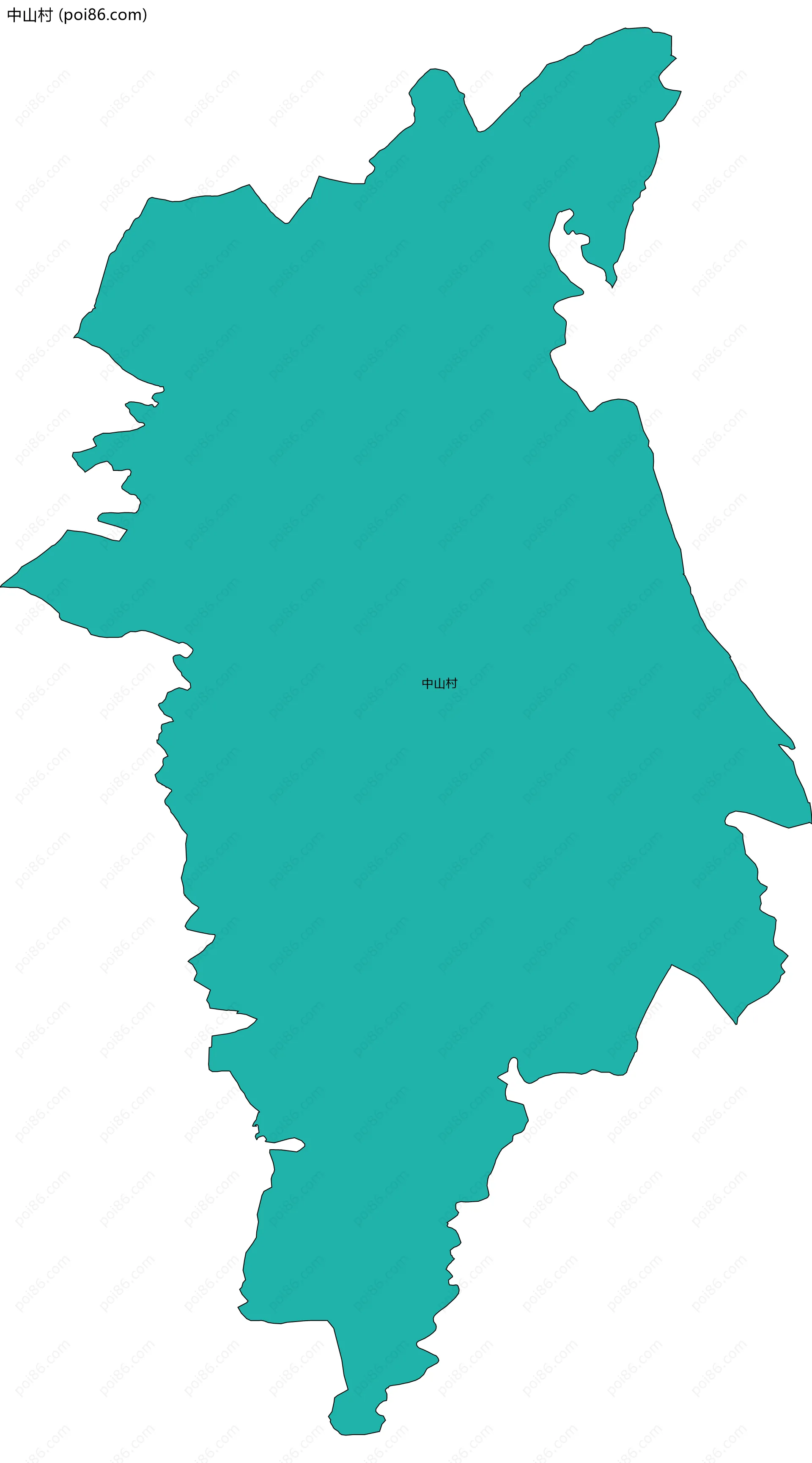 中山村边界地图