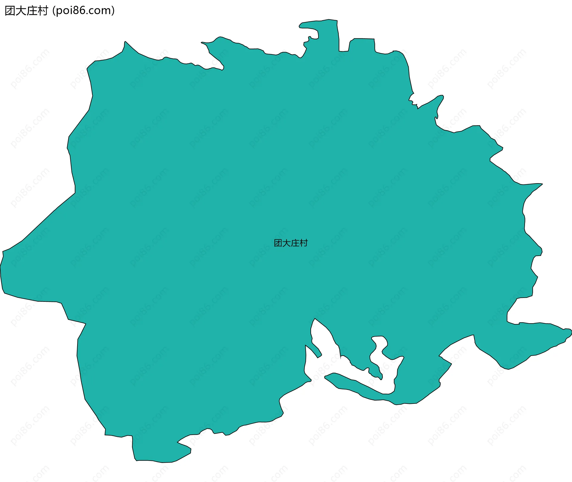 团大庄村边界地图