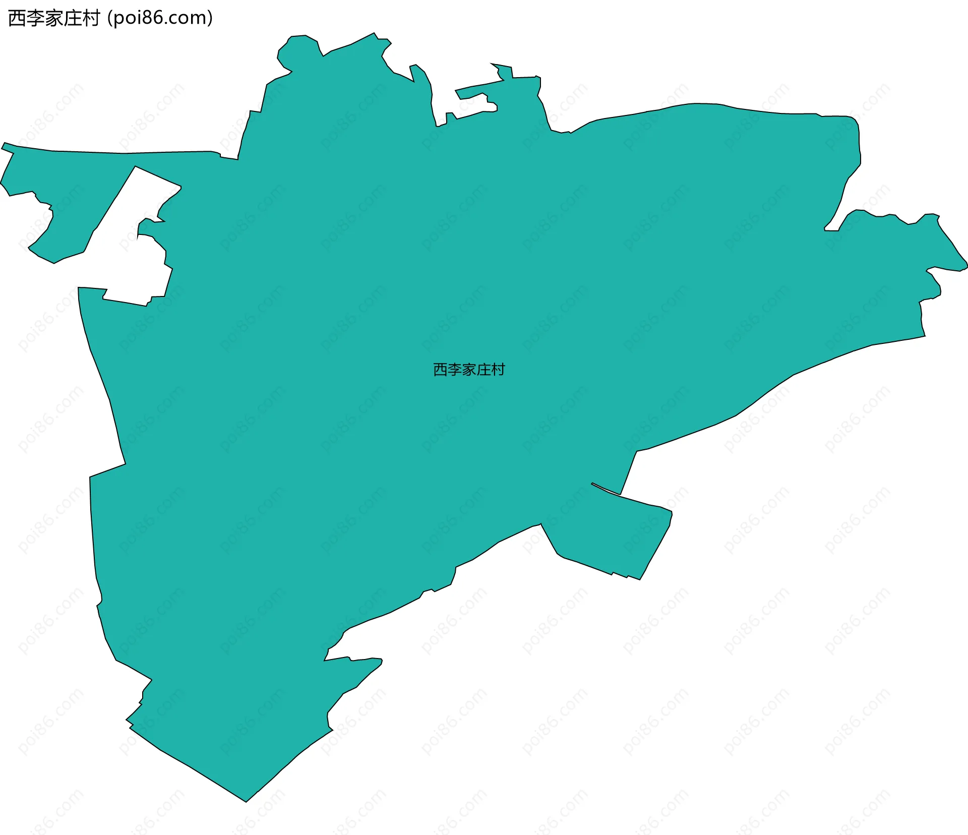 西李家庄村边界地图