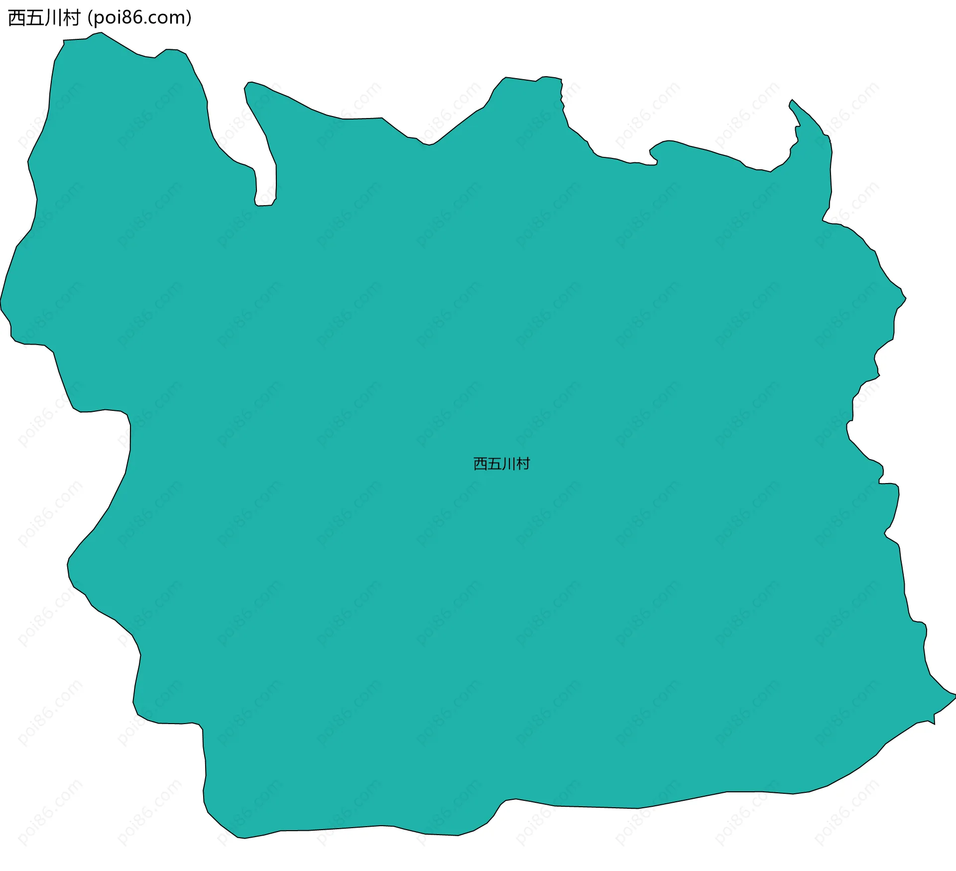 西五川村边界地图