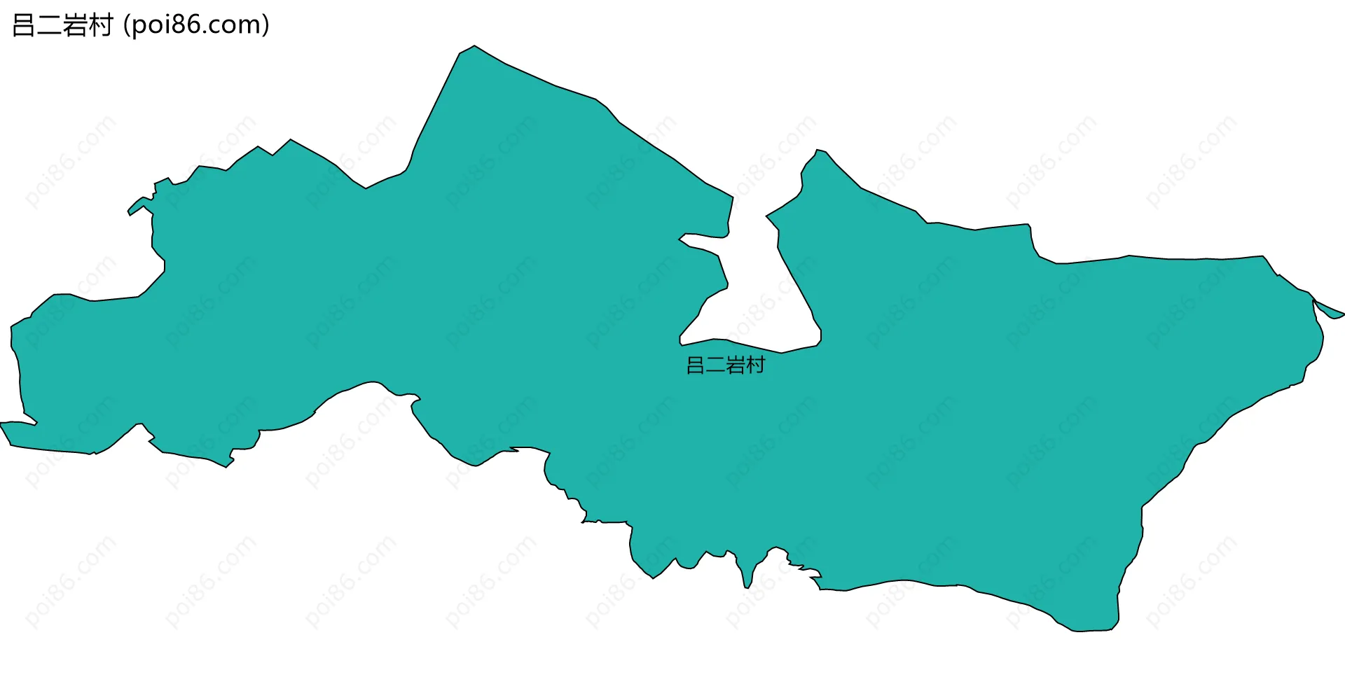 吕二岩村边界地图