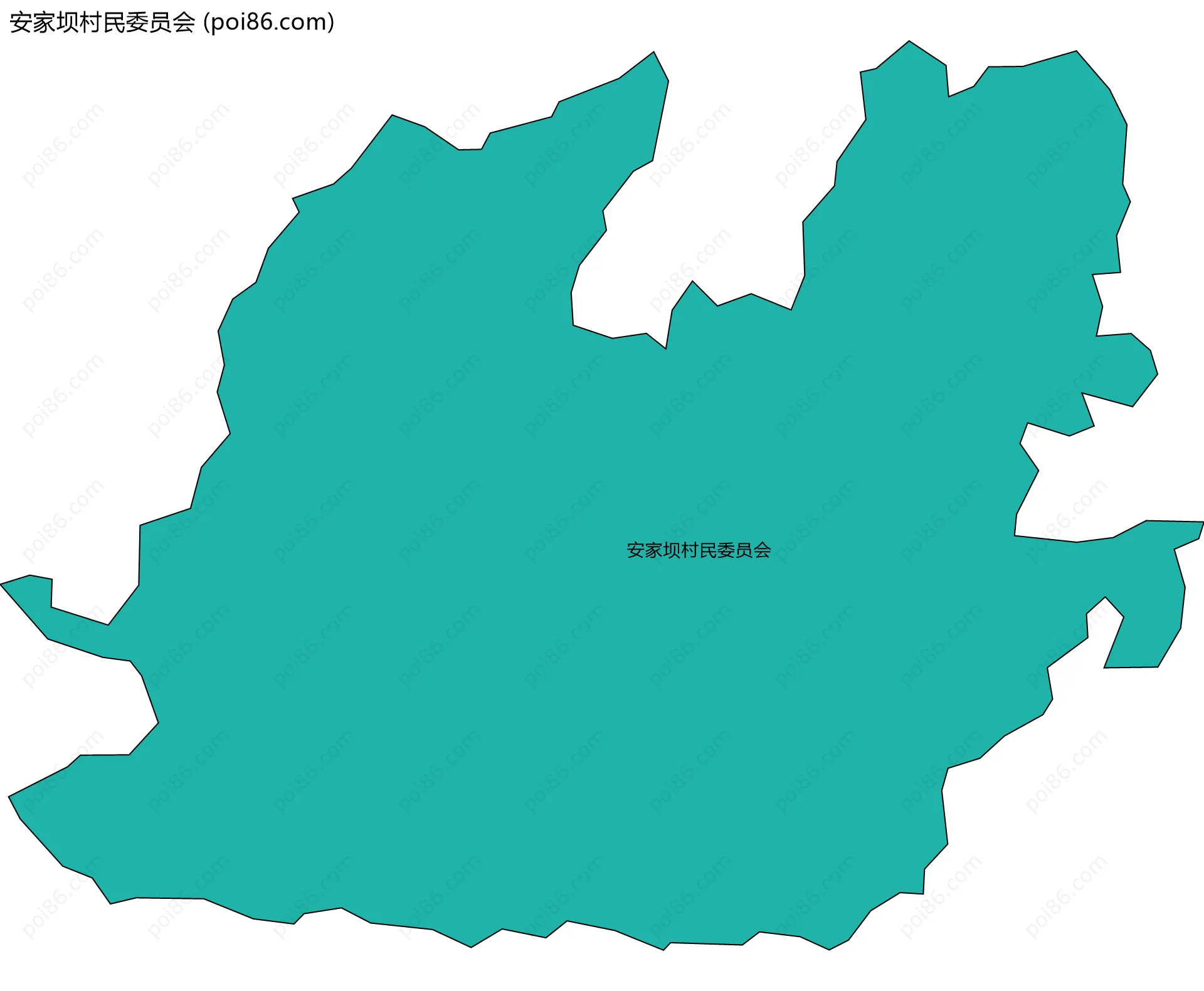 安家坝村民委员会边界地图