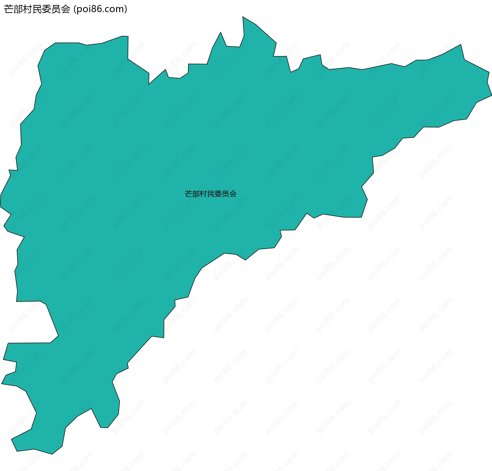芒部村民委员会边界地图