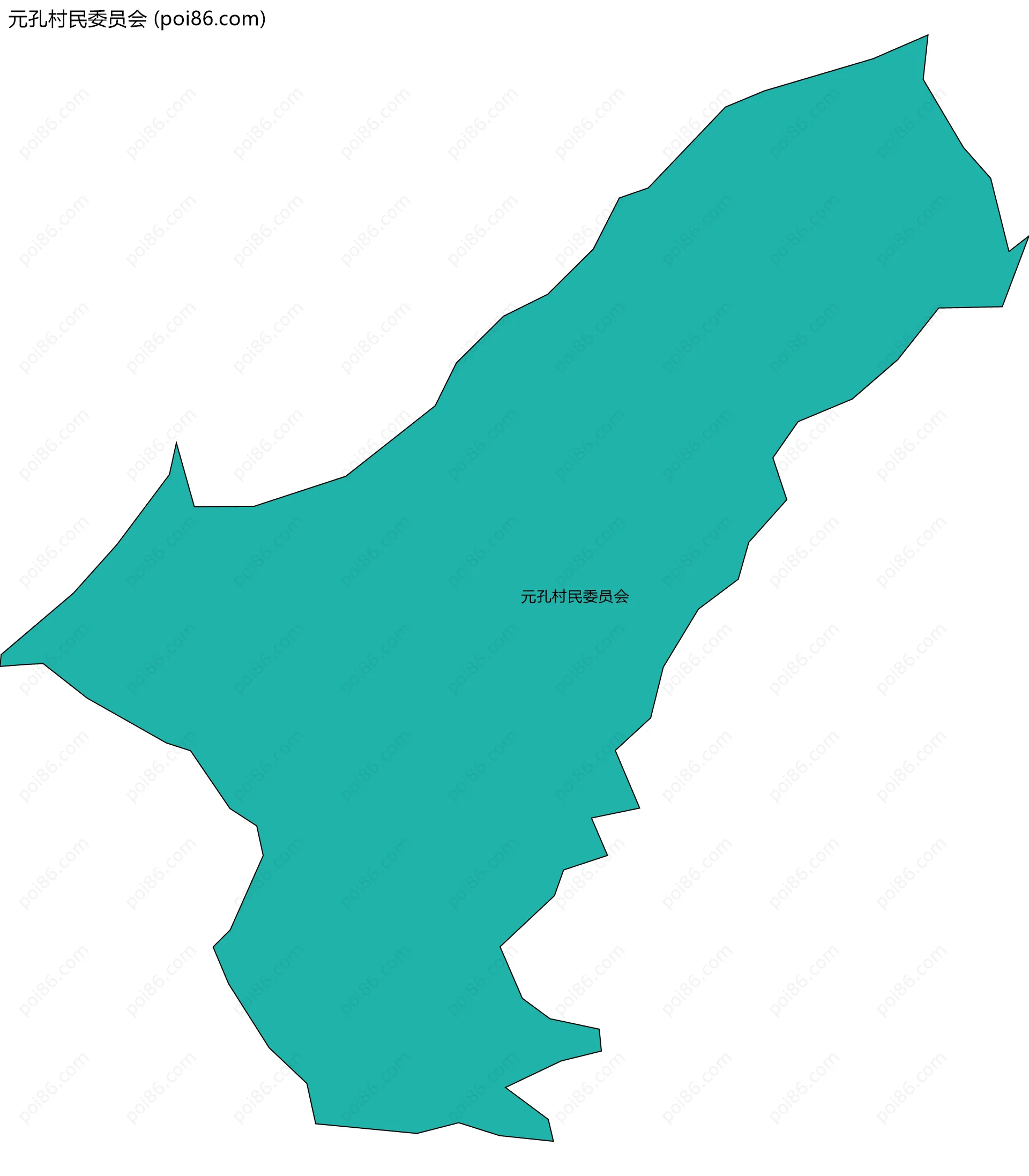 元孔村民委员会边界地图