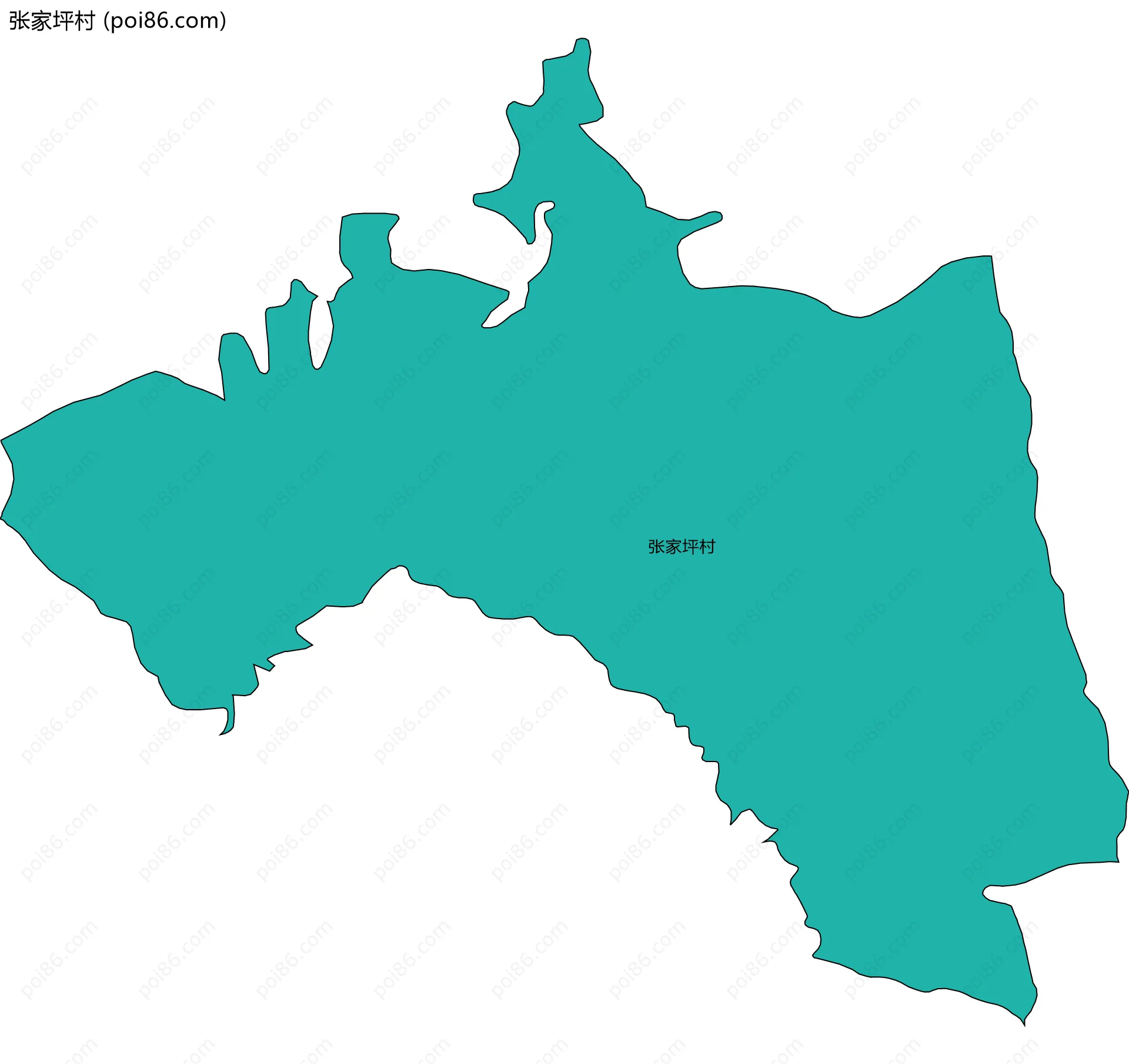 张家坪村边界地图