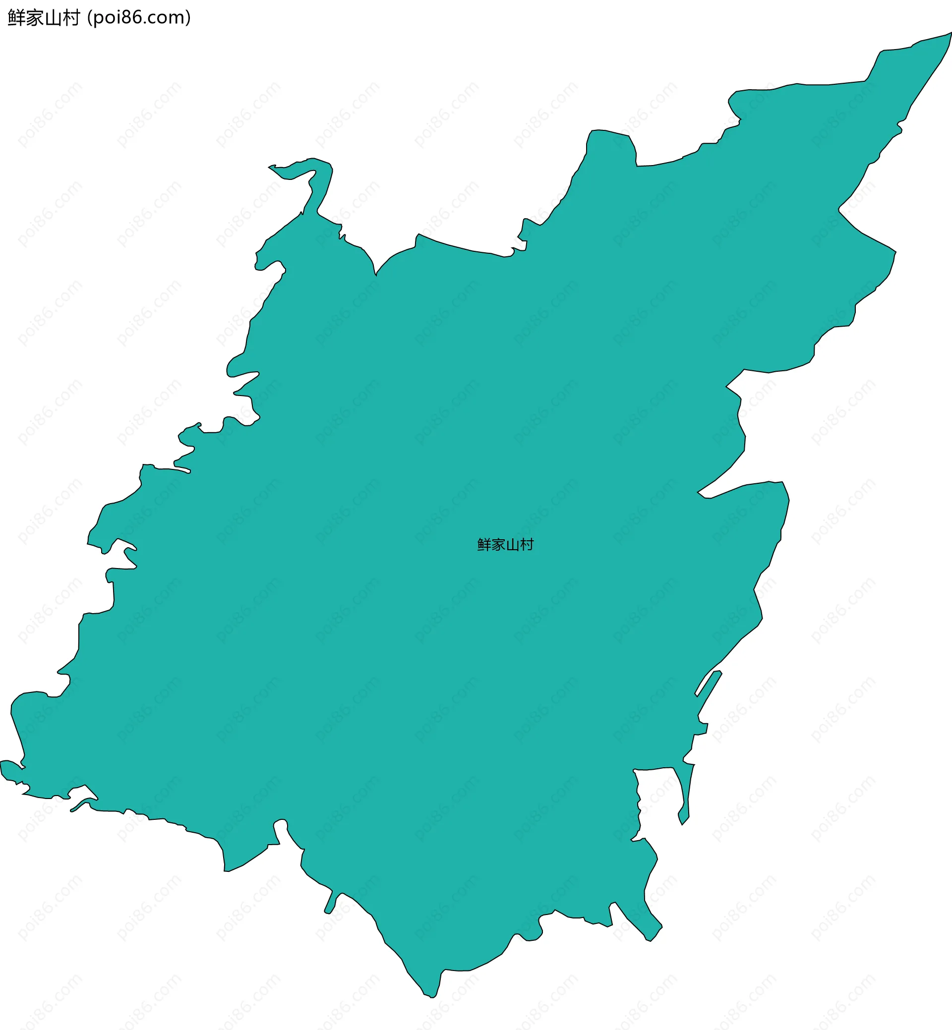 鲜家山村边界地图