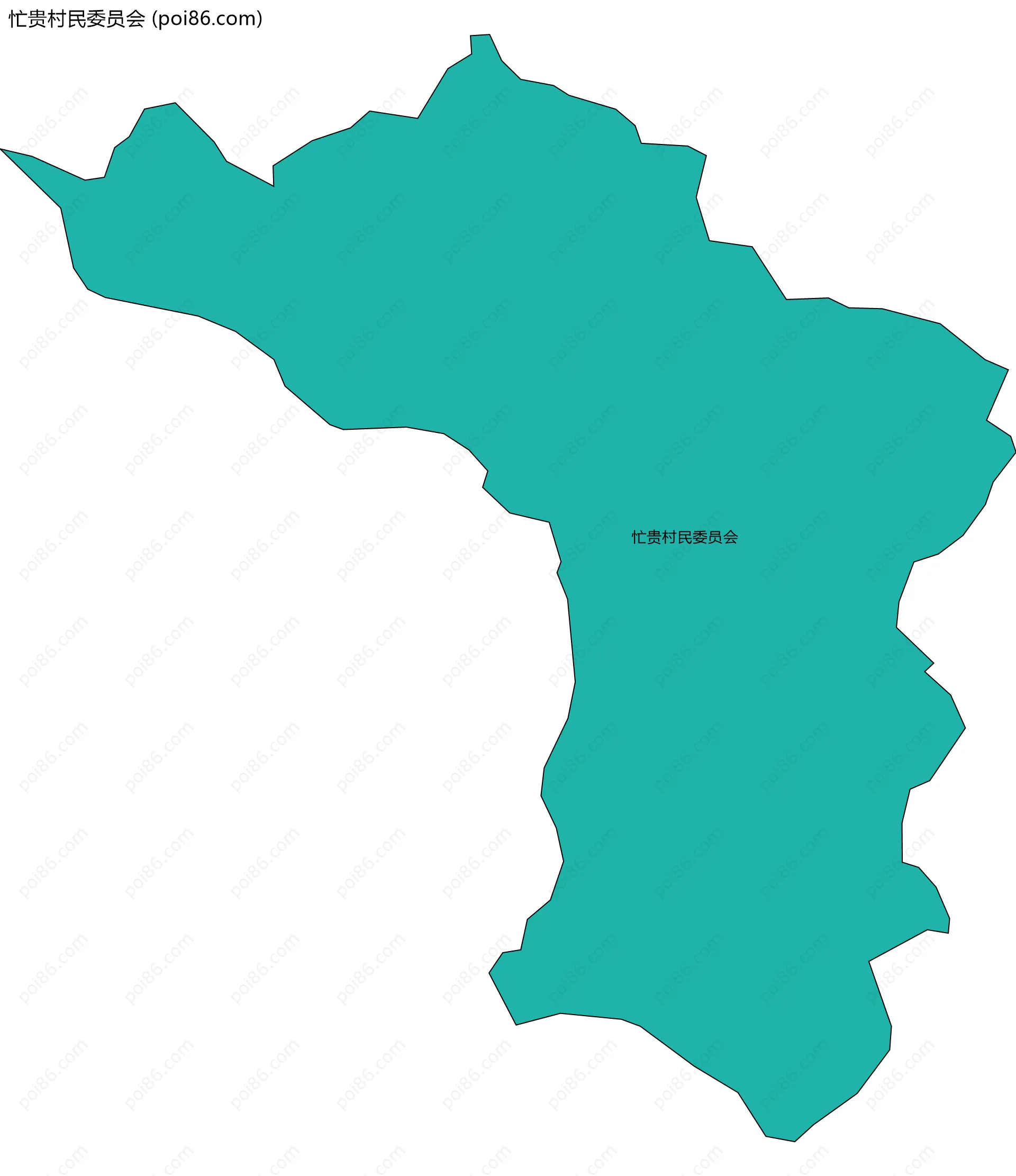 忙贵村民委员会边界地图