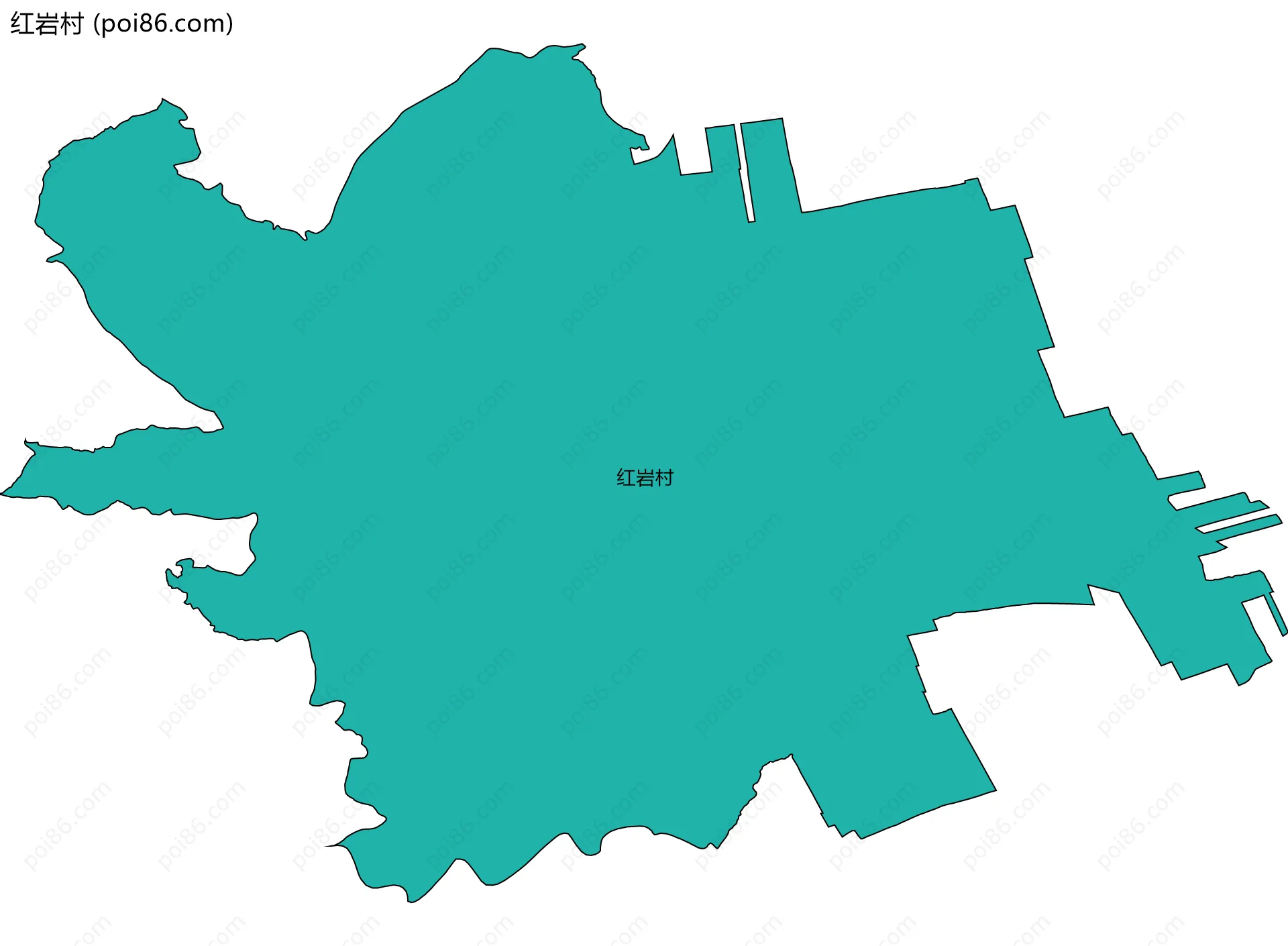 红岩村边界地图