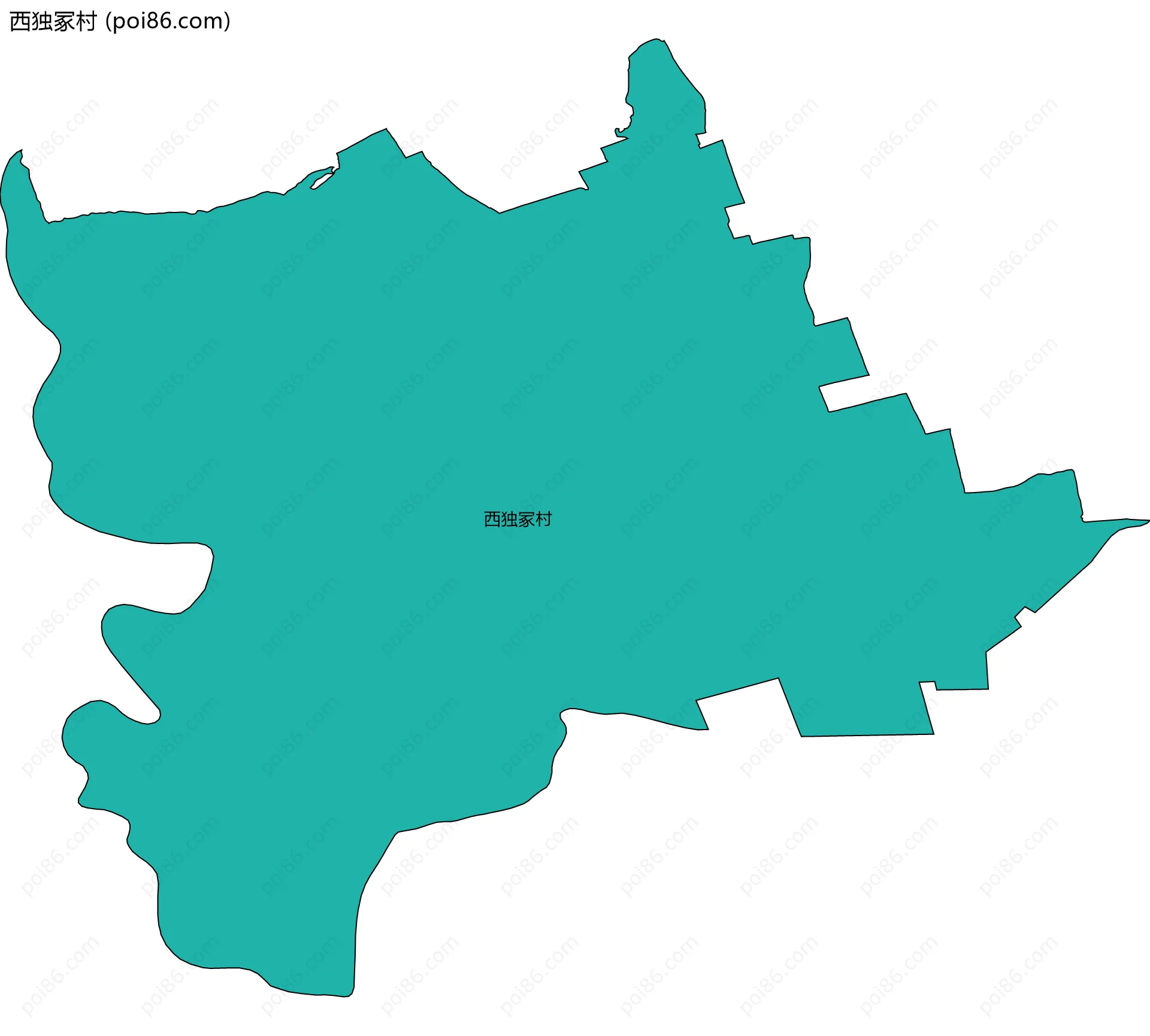 西独冢村边界地图