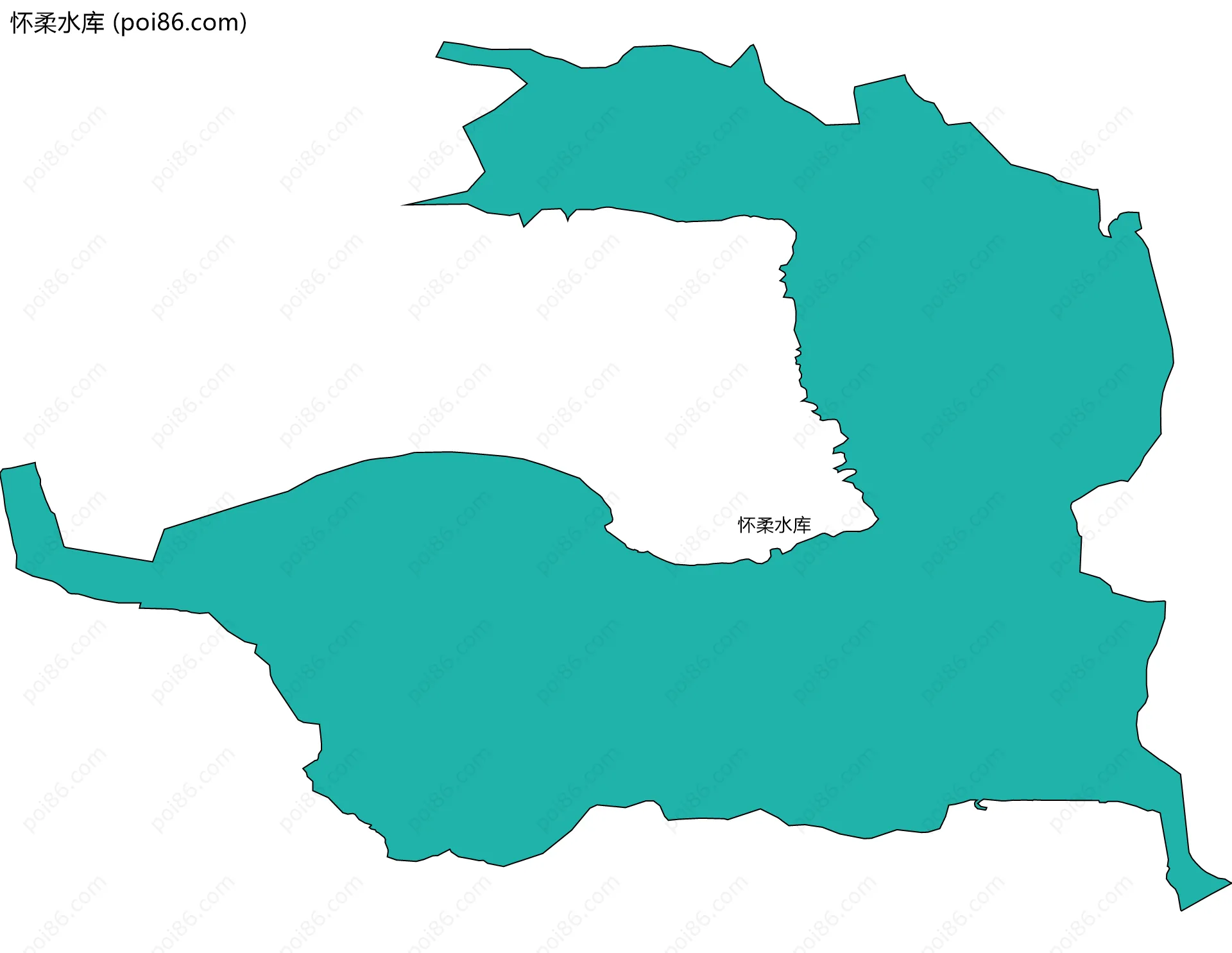 怀柔水库边界地图