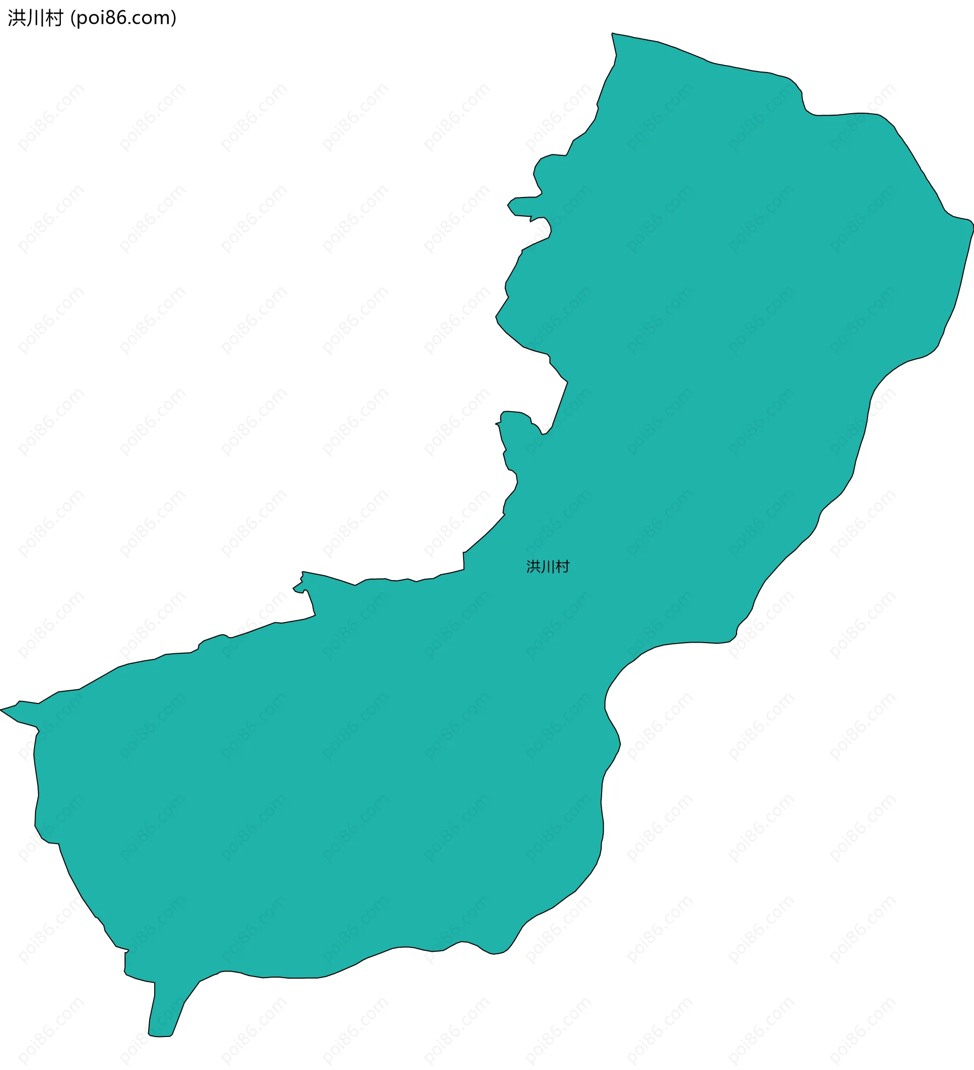 洪川村边界地图