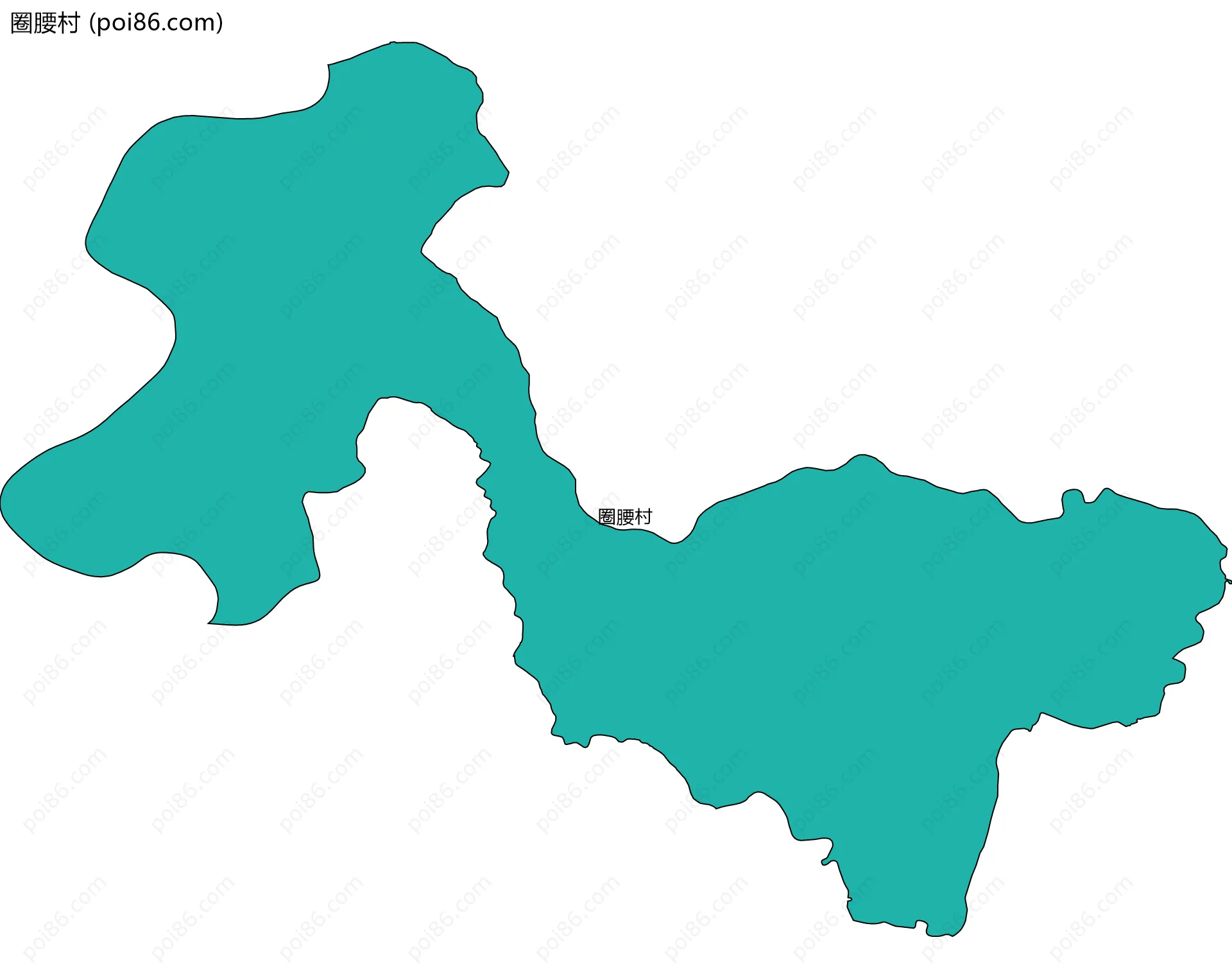 圈腰村边界地图