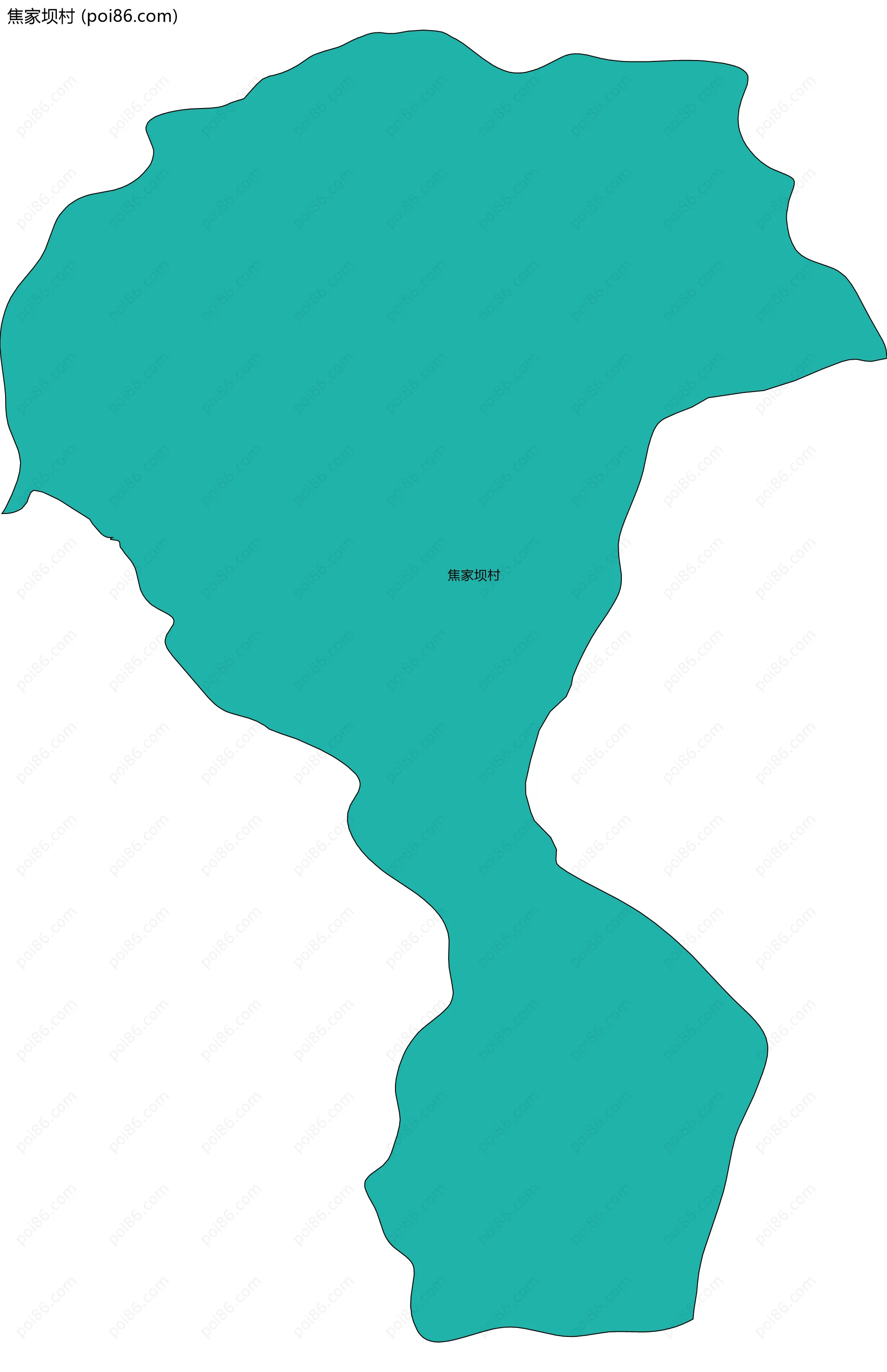 焦家坝村边界地图